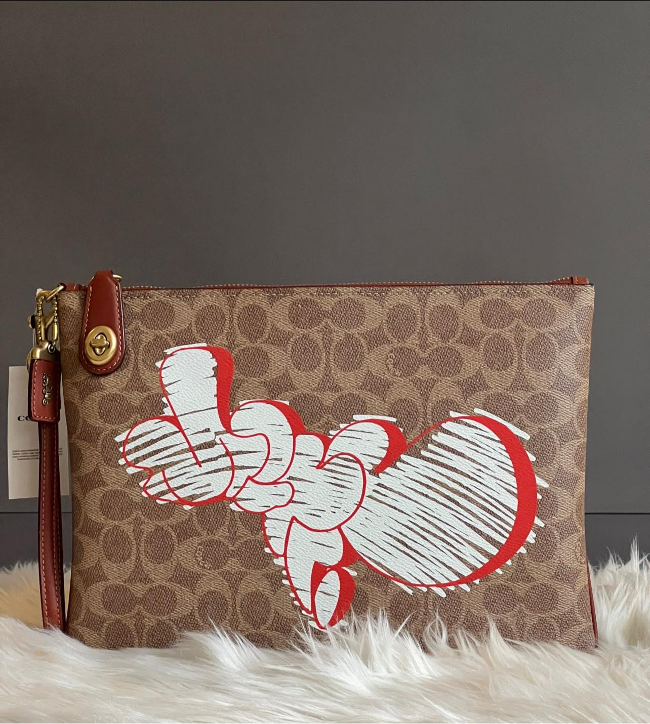 Coach X Mint + Serf Large Turnlock Wristlet in Signature Canvas
