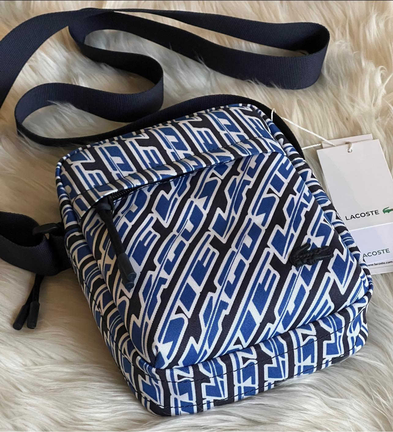 Lacoste Men’s Neocroc Logo Print Vertical Messenger Bag