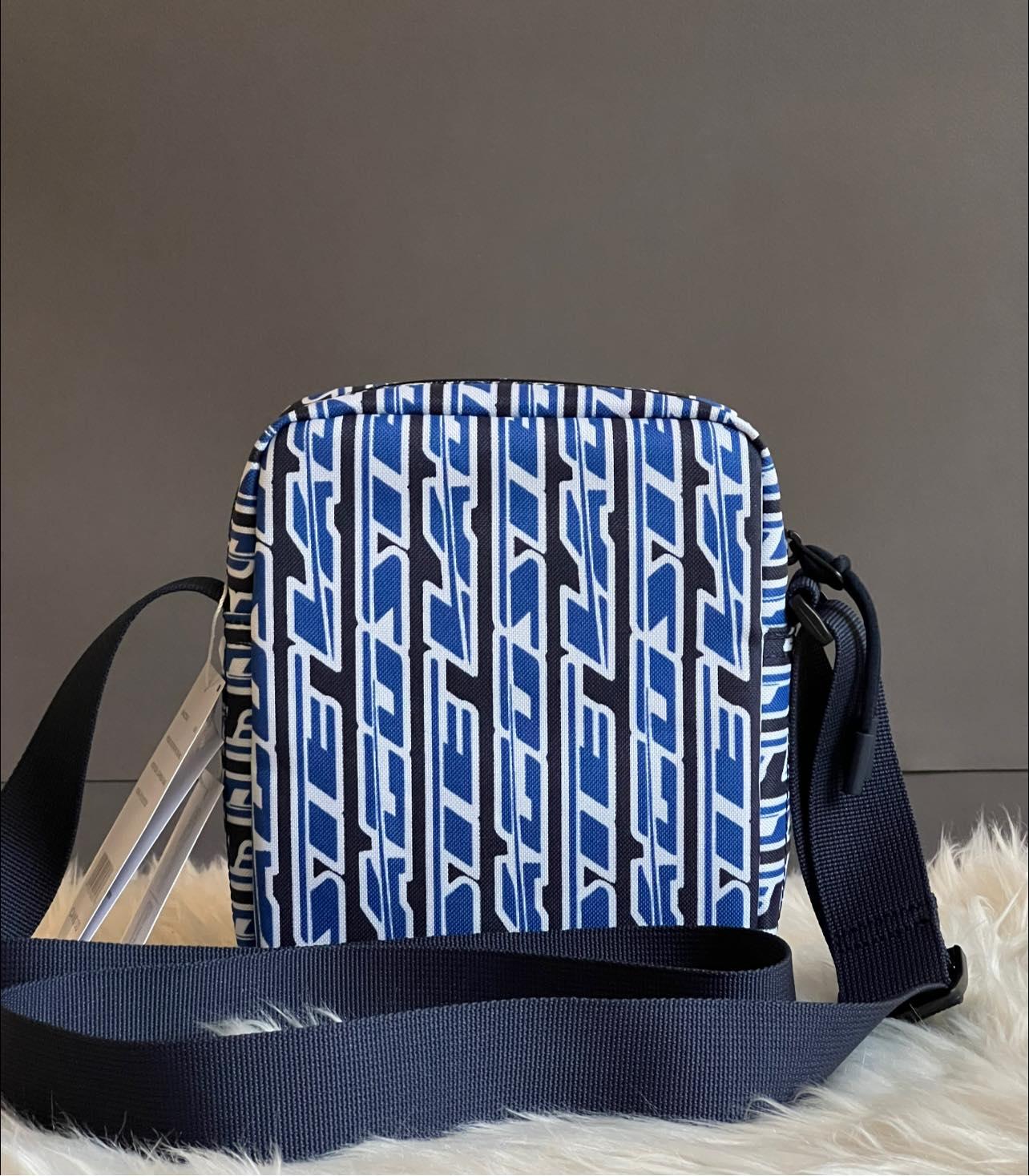 Lacoste Men’s Neocroc Logo Print Vertical Messenger Bag