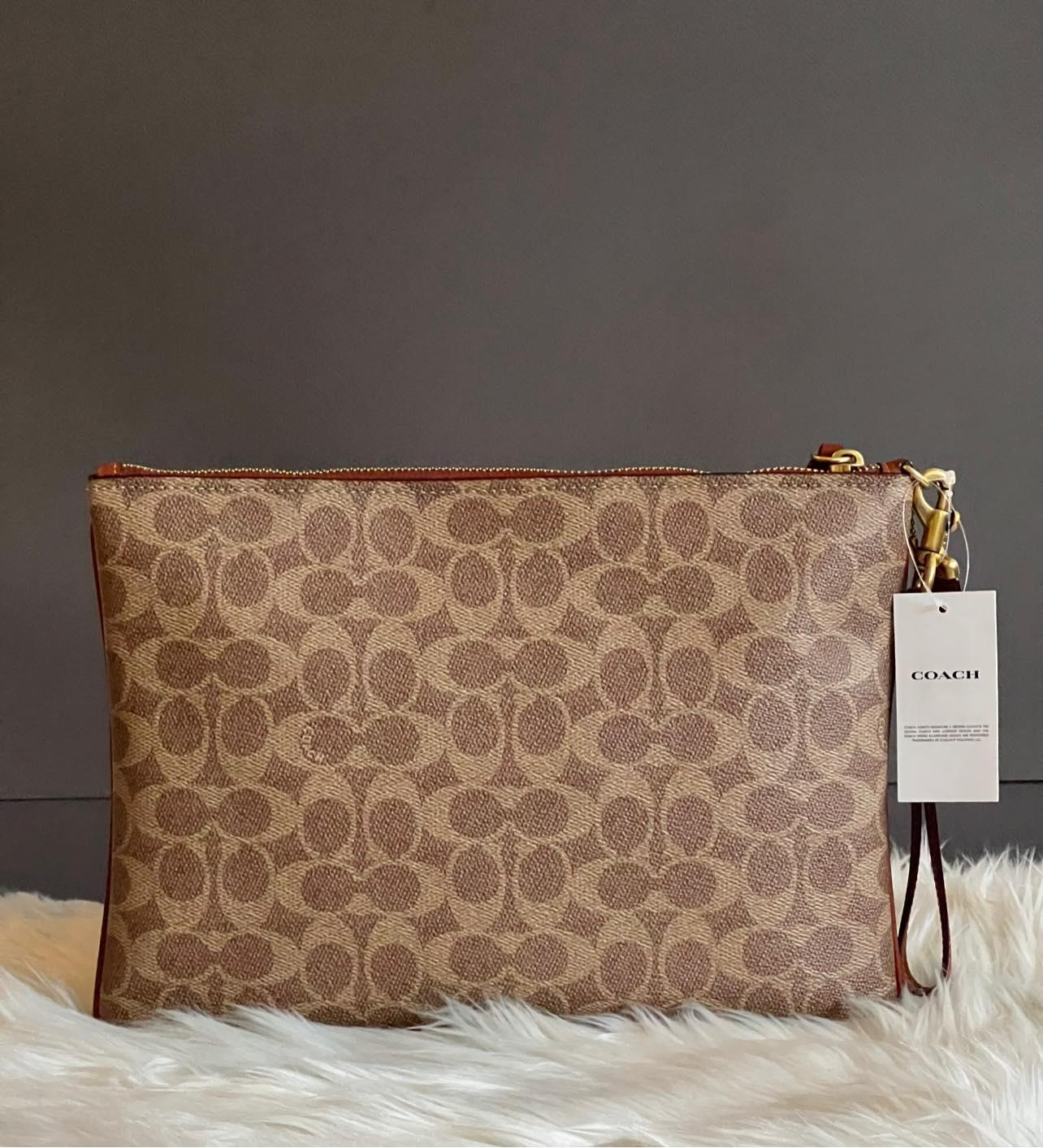 Coach X Mint + Serf Large Turnlock Wristlet in Signature Canvas