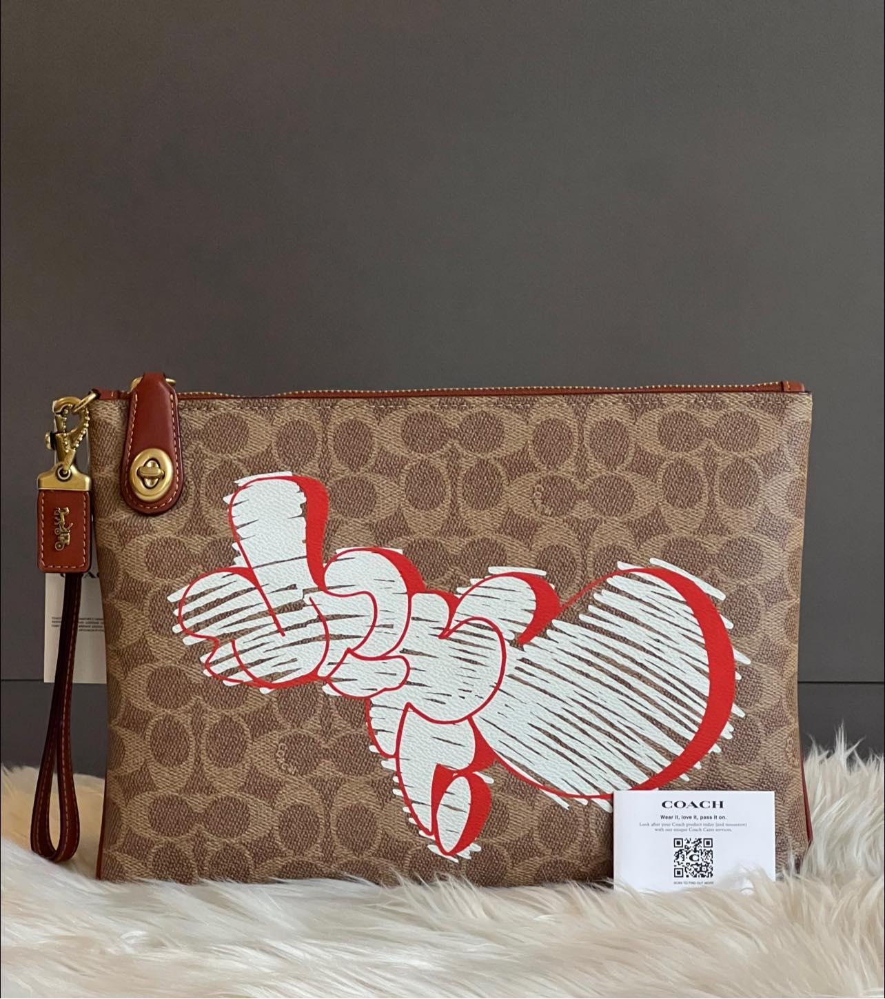 Coach X Mint + Serf Large Turnlock Wristlet in Signature Canvas