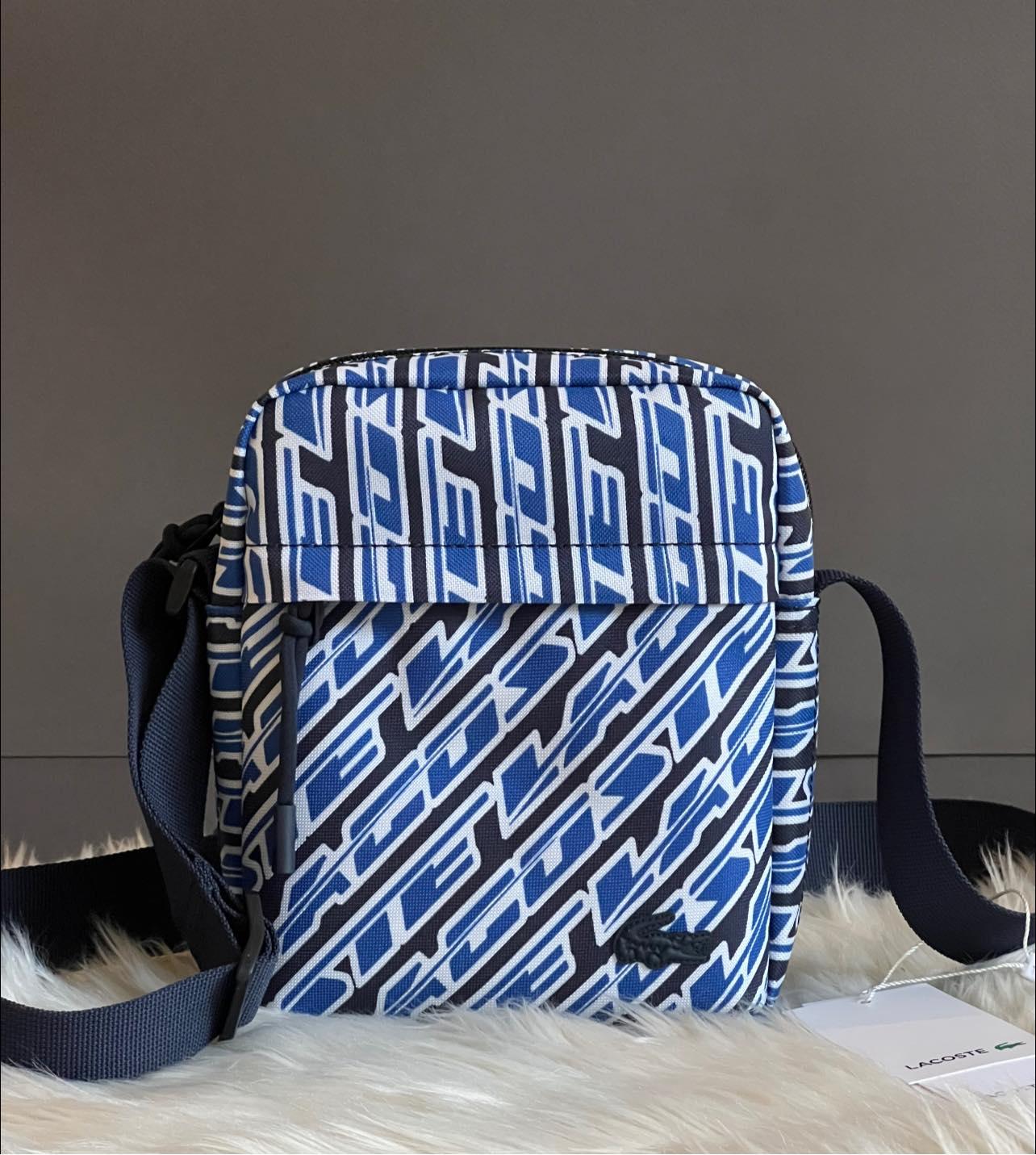 Lacoste Men’s Neocroc Logo Print Vertical Messenger Bag