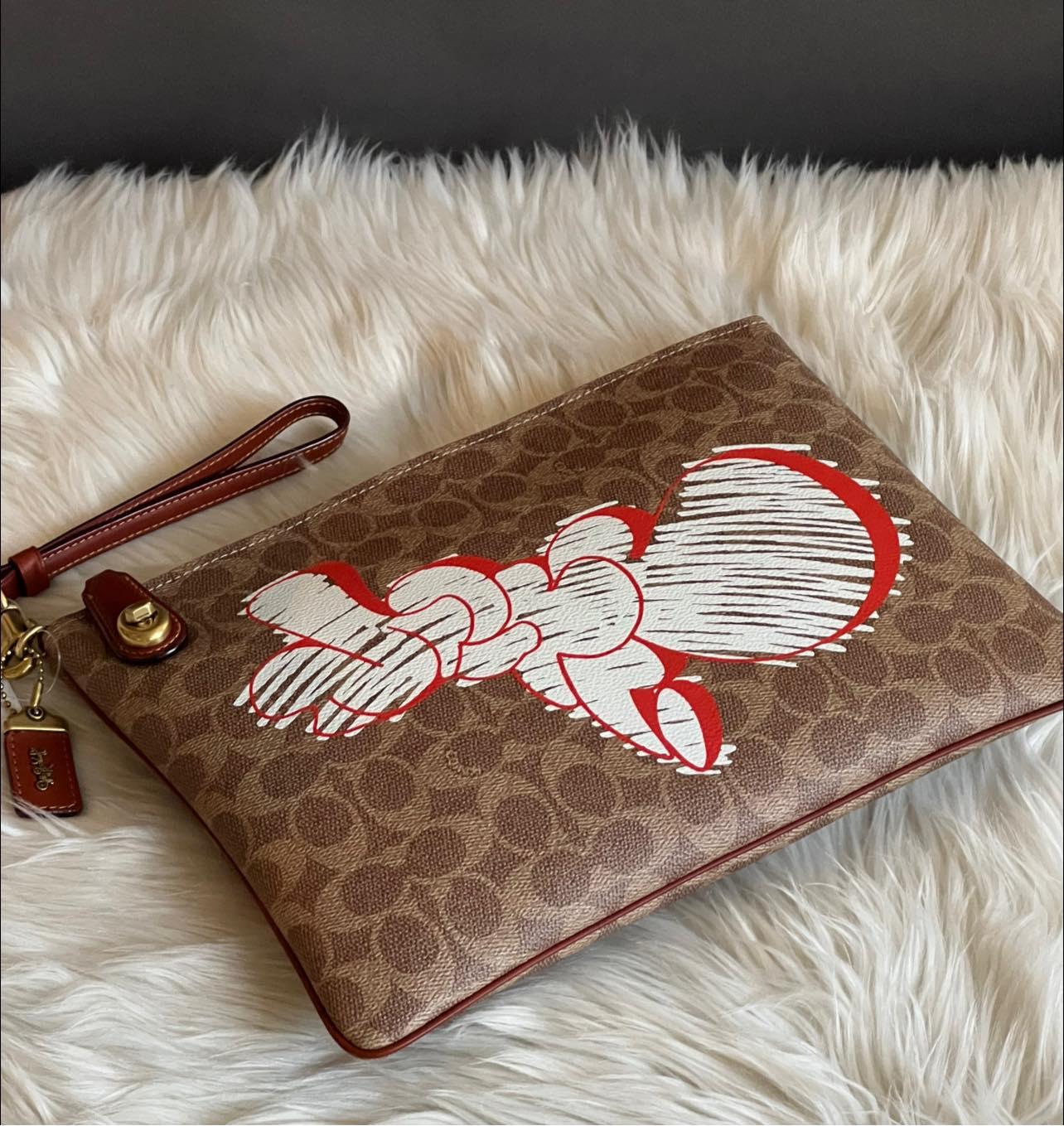 Coach X Mint + Serf Large Turnlock Wristlet in Signature Canvas