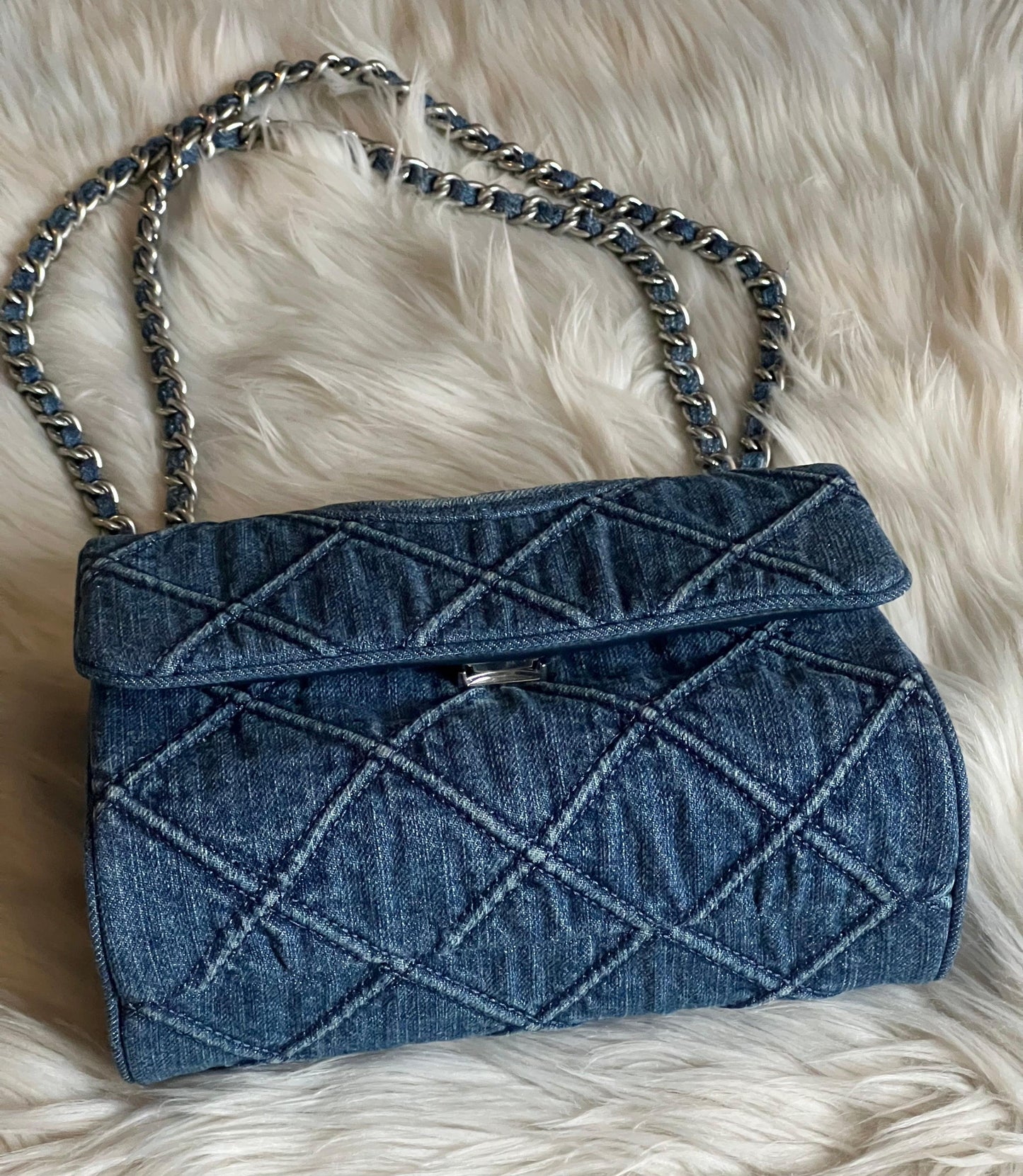 Tory Burch Small Fleming Soft Denim Convertible Shoulder Bag