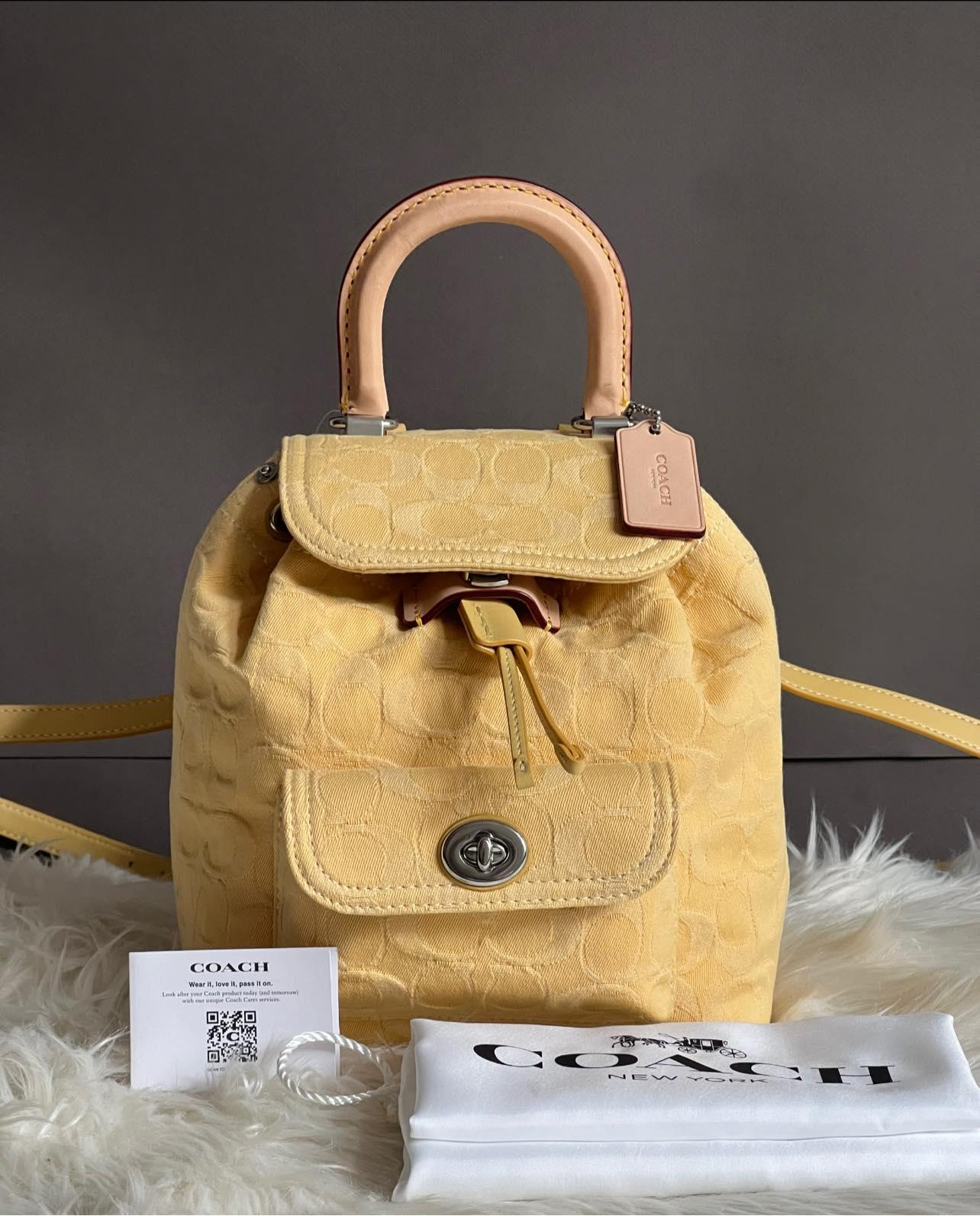 coach denim riya backpack Coach Riya Backpack 21 in Signature Denim – Club de Mode