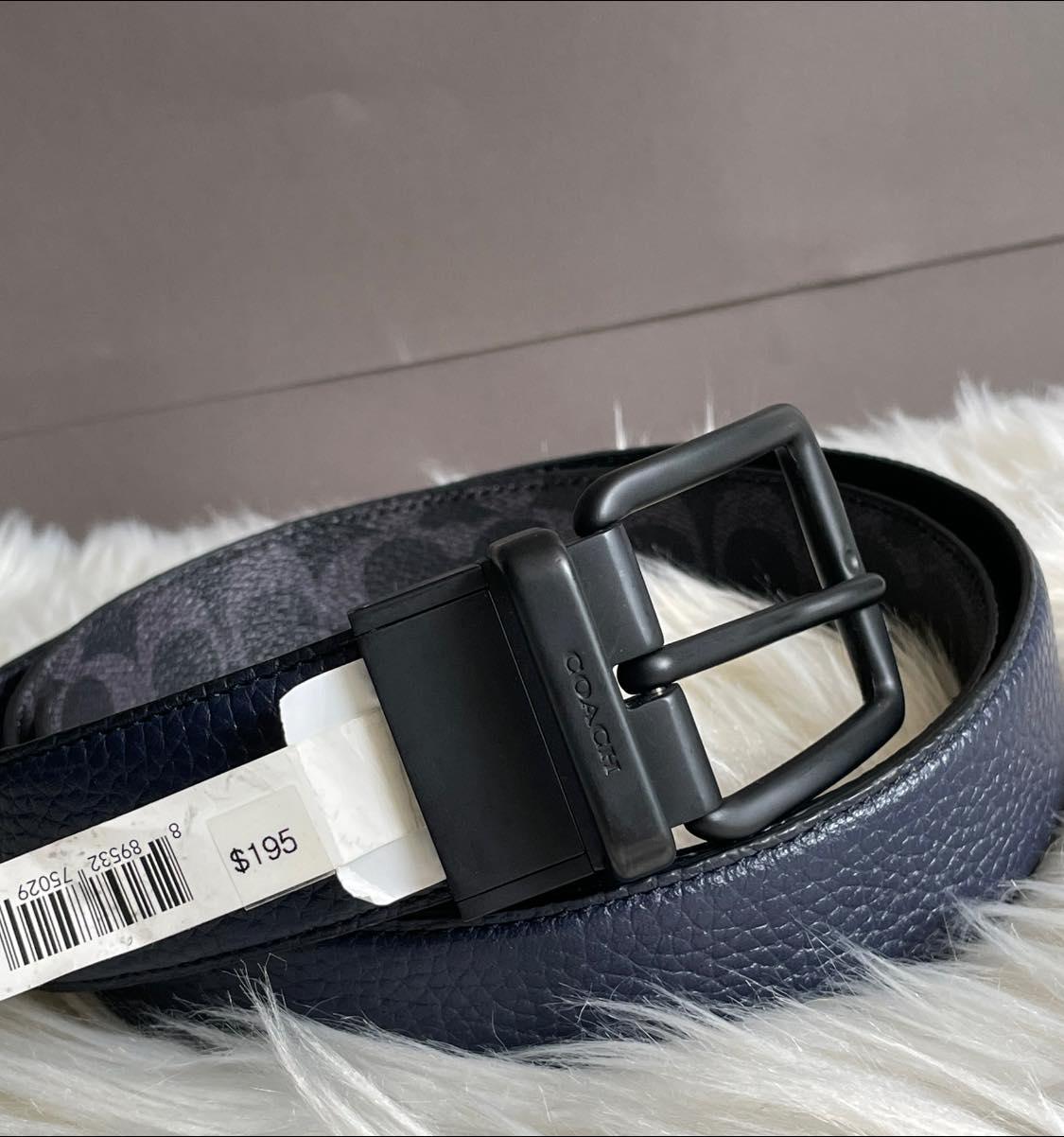 Coach Wide Harness Signature Reversible Belt