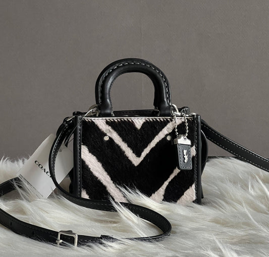 Coach Rogue 12 in Haircalf with Zebra Print