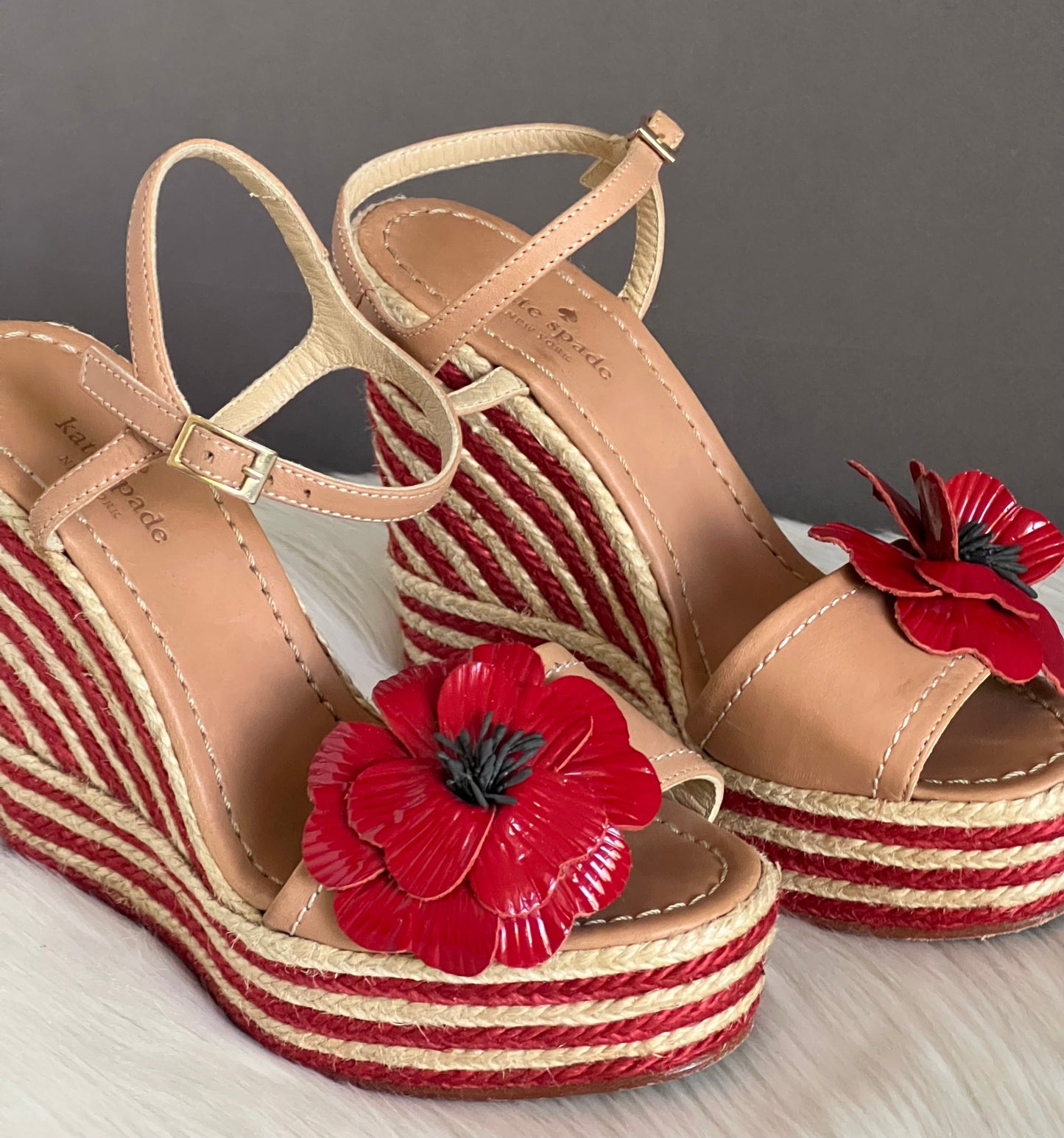 Kate Spade Espadrille Striped Wedge Sandal