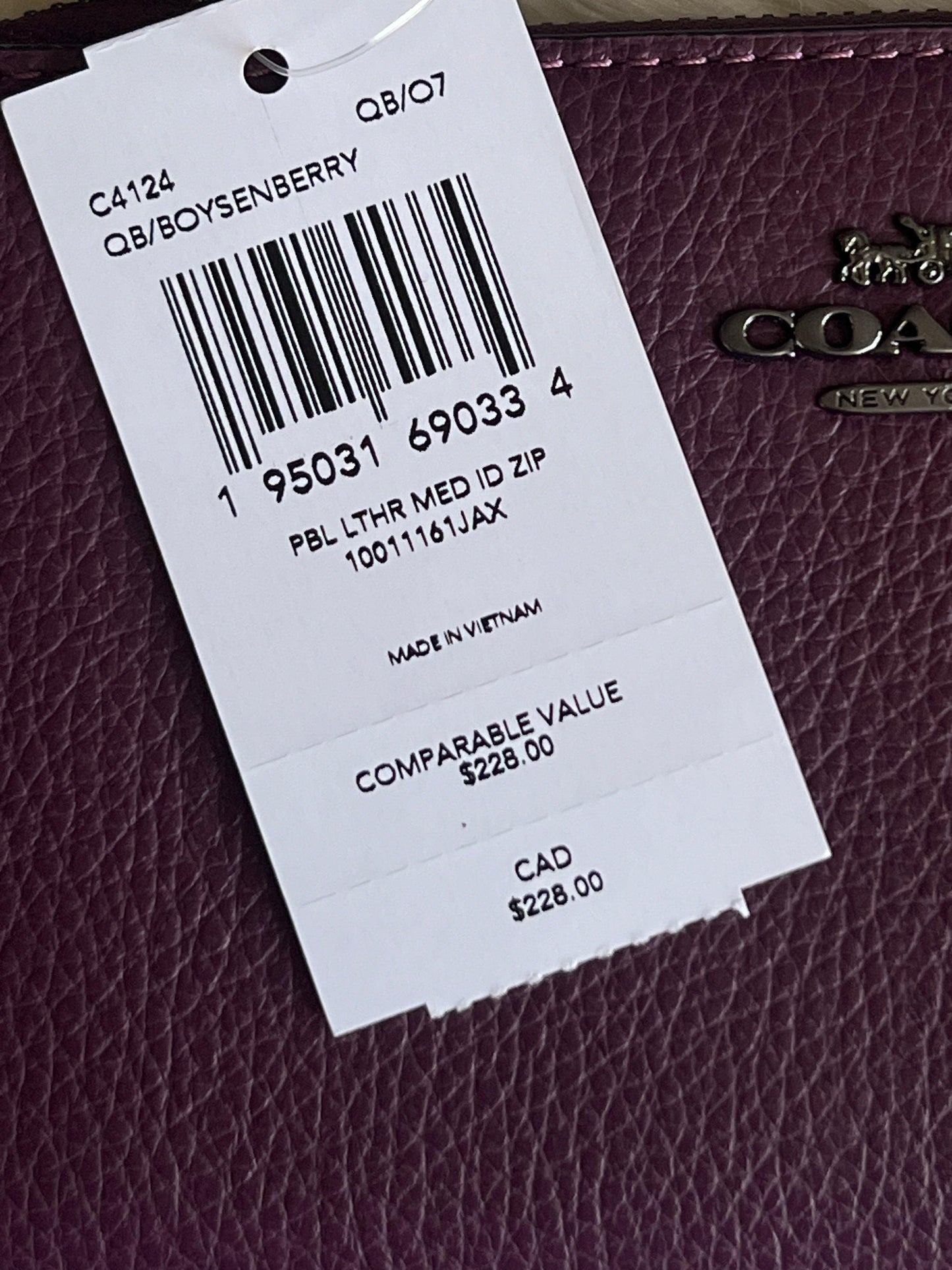 Coach Medium ID Zip Wallet