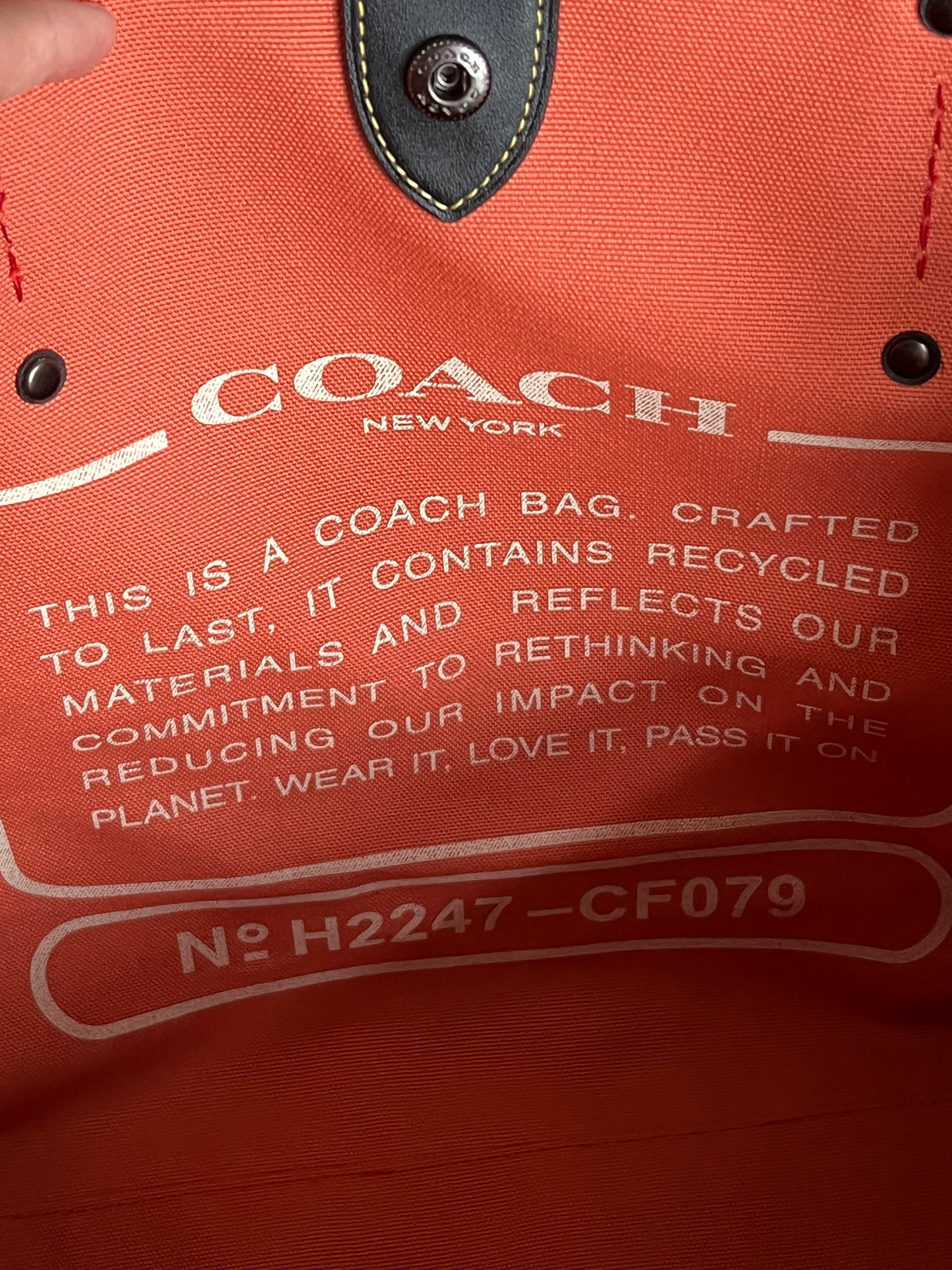 Coach 100% Recycled Canvas Tote 42 with Camo Print and Rexy