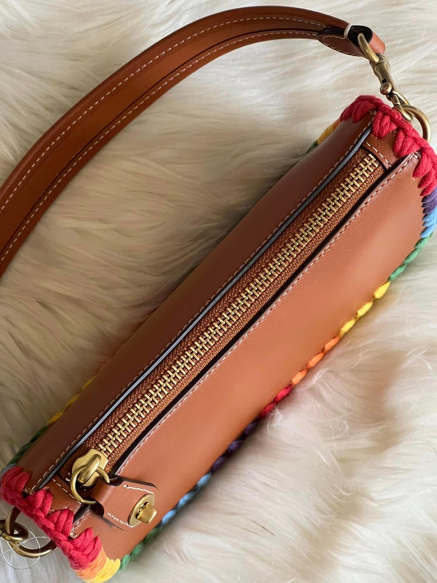 Coach Swinger 20 with Rainbow Crochet