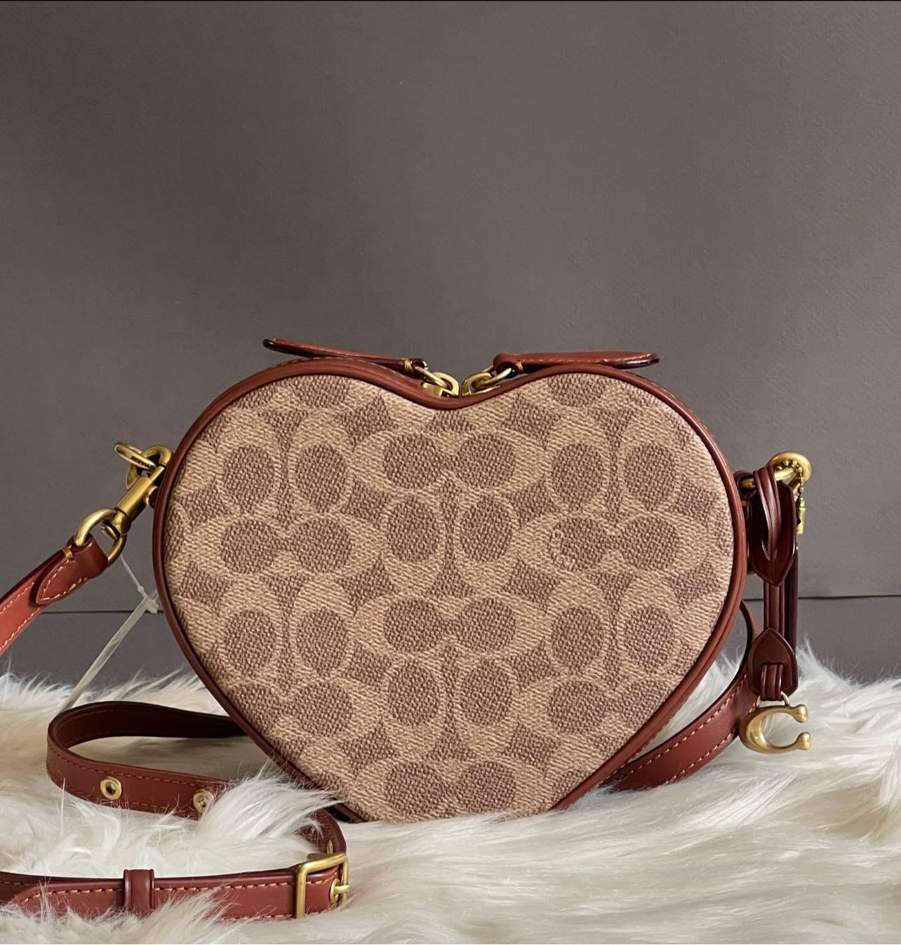 Coach Heart Crossbody in Signature Canvas