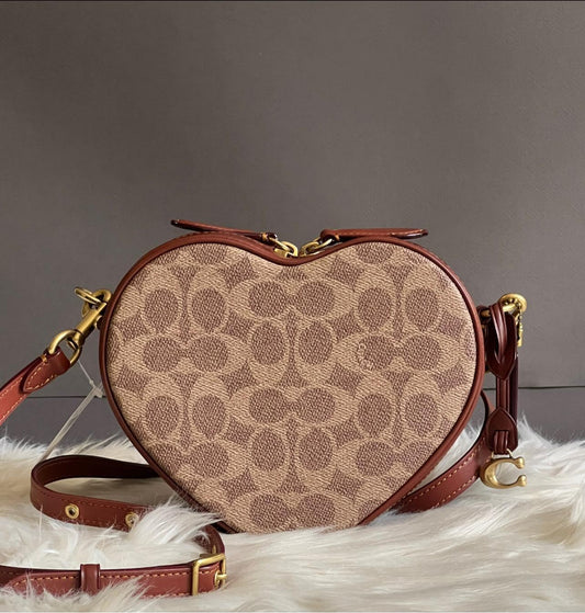 Coach Heart Crossbody in Signature Canvas