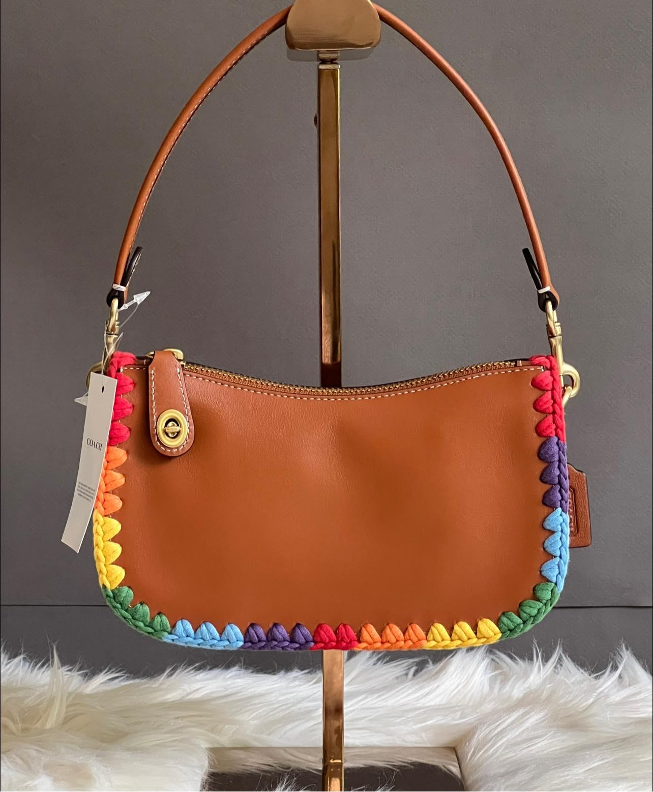 Coach Swinger 20 with Rainbow Crochet