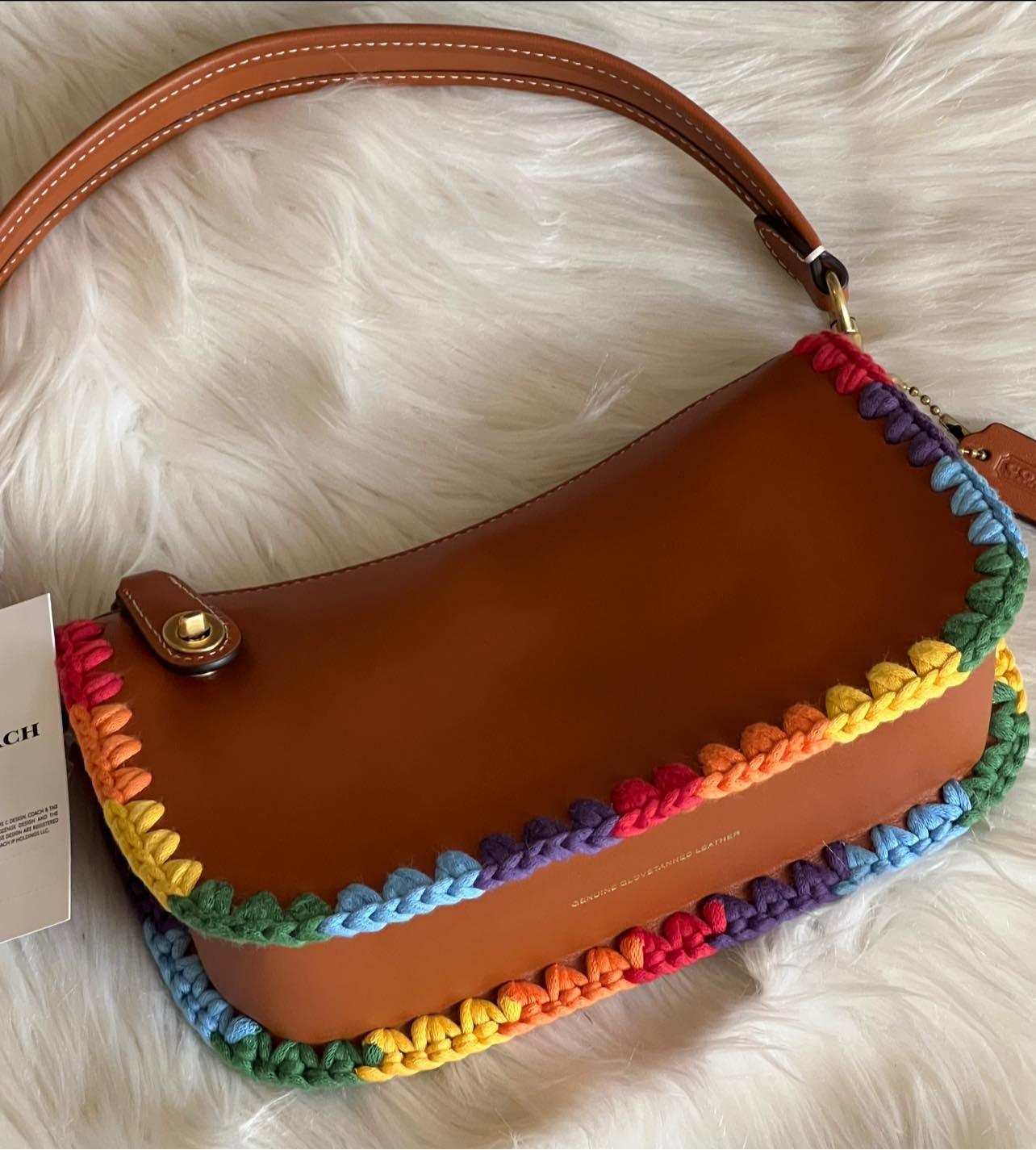 Coach Swinger 20 with Rainbow Crochet