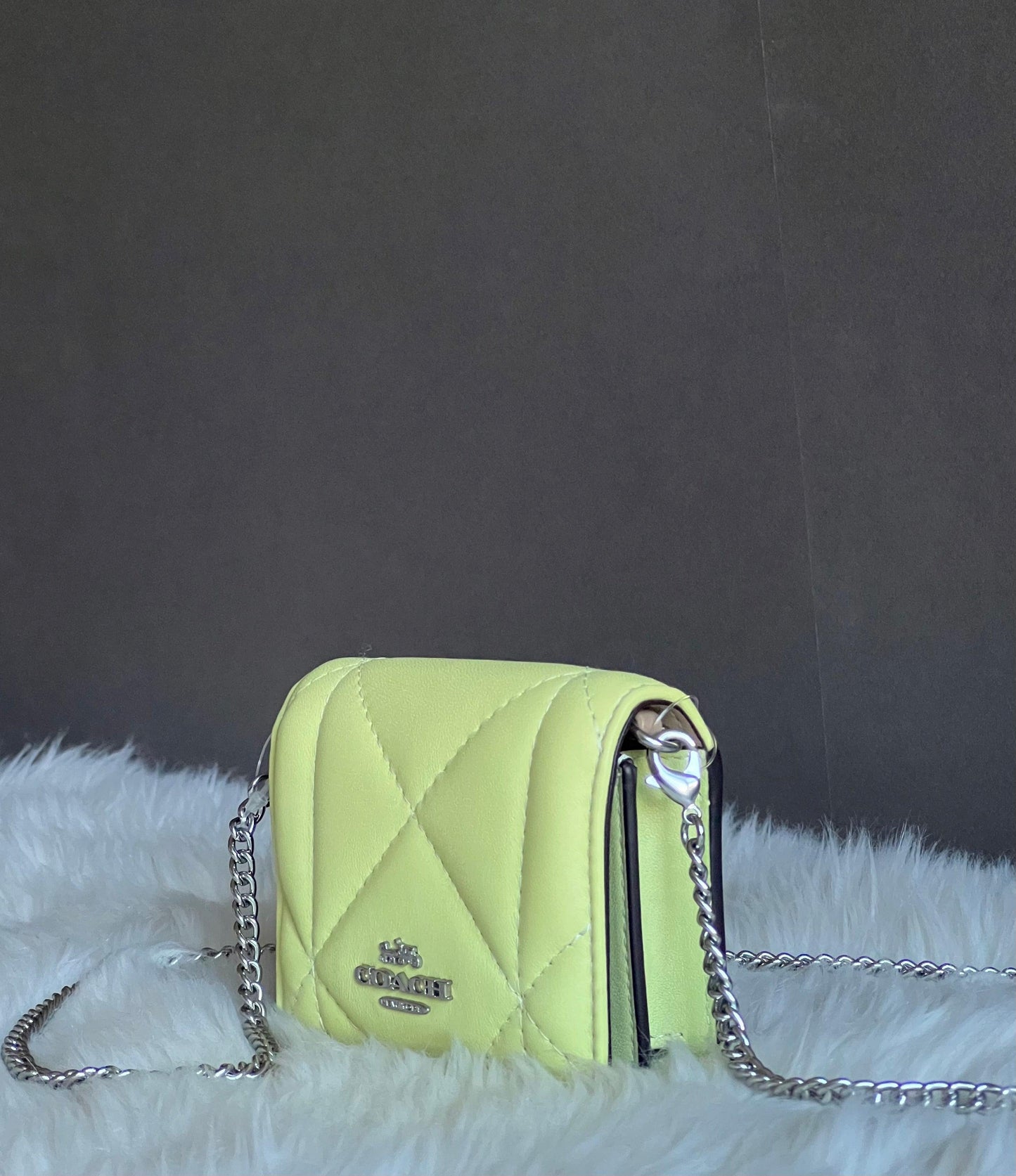 Coach Mini Wallet On A Chain With Puffy Diamond Quilting