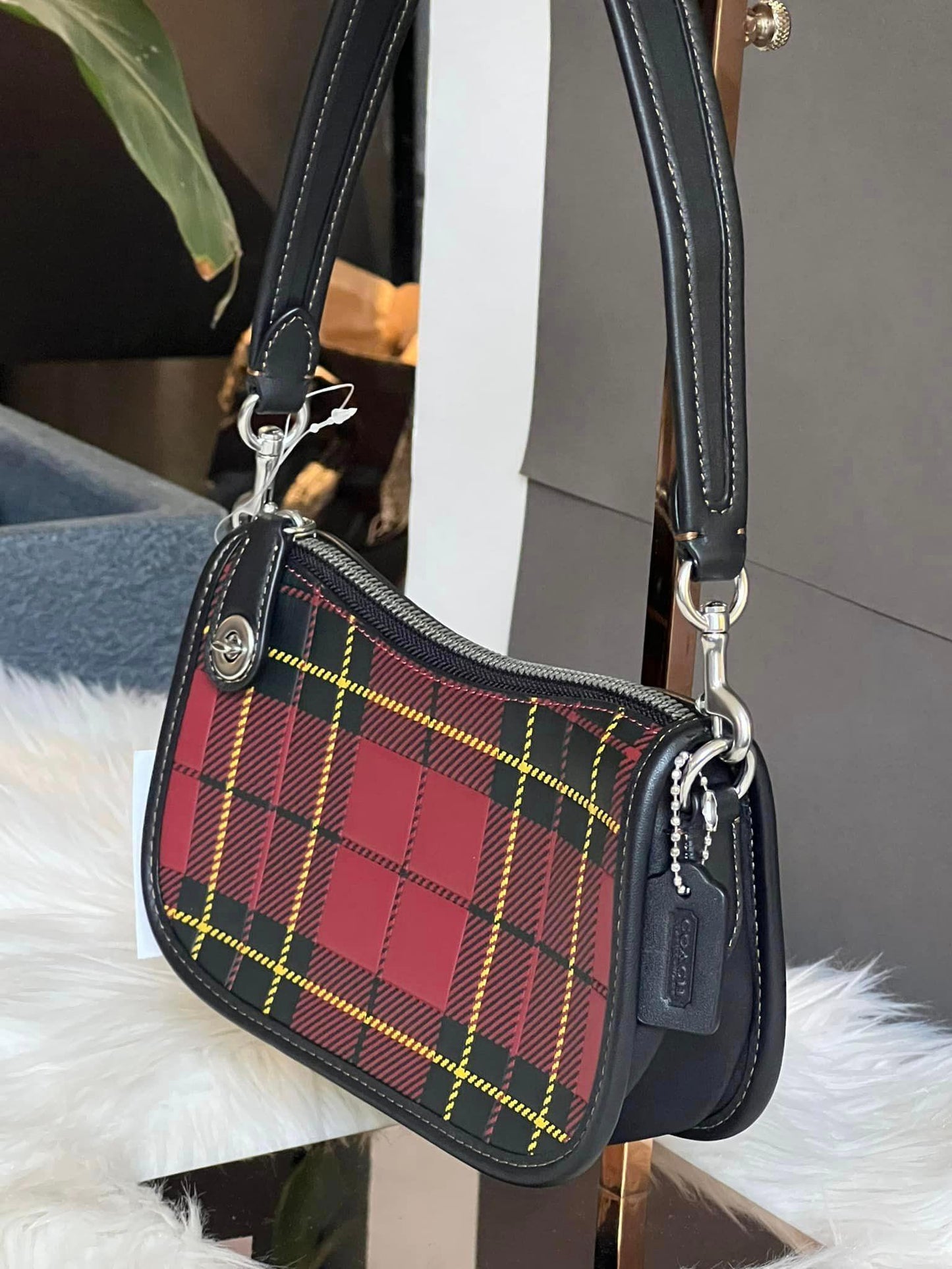 Coach Swinger 20 with Plaid Print