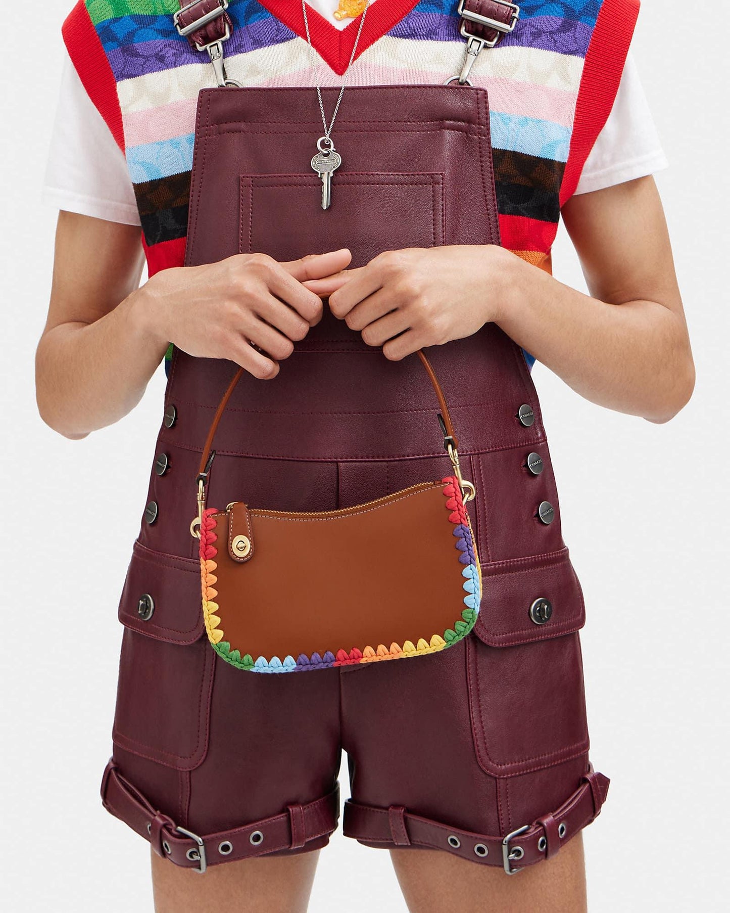 Coach Swinger 20 with Rainbow Crochet