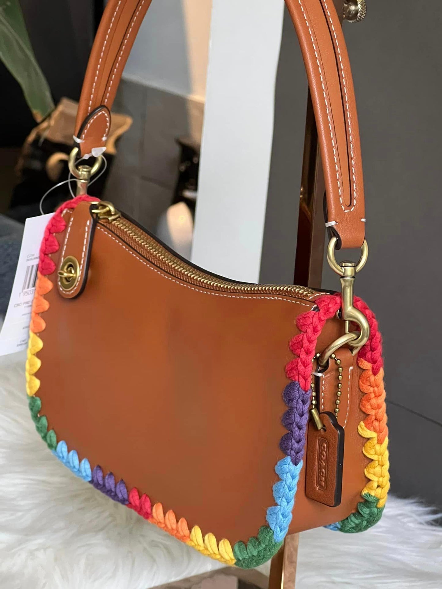 Coach Swinger 20 with Rainbow Crochet
