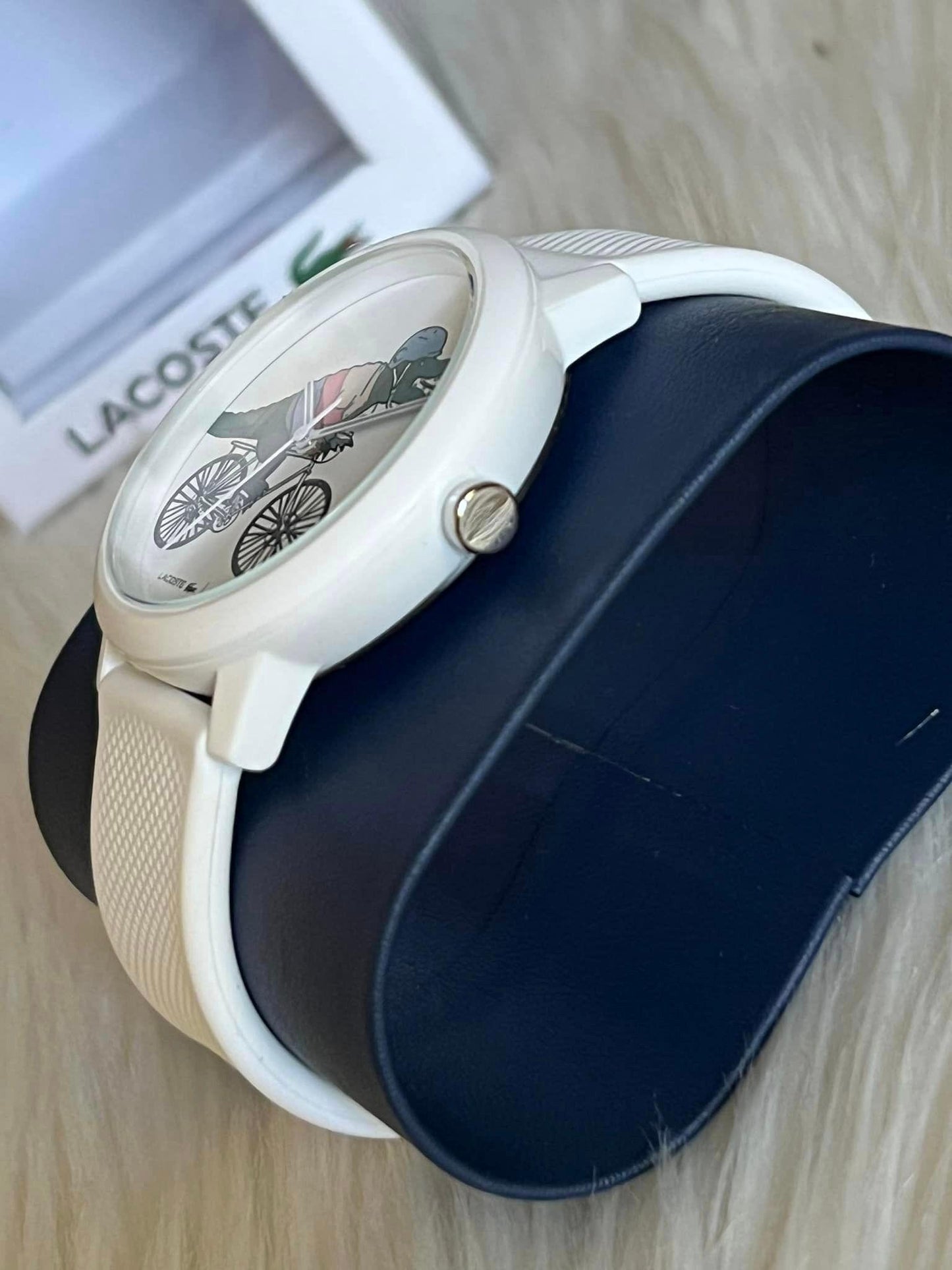 Lacoste Netflix Sex Education 3 Hands White Silicone Watch