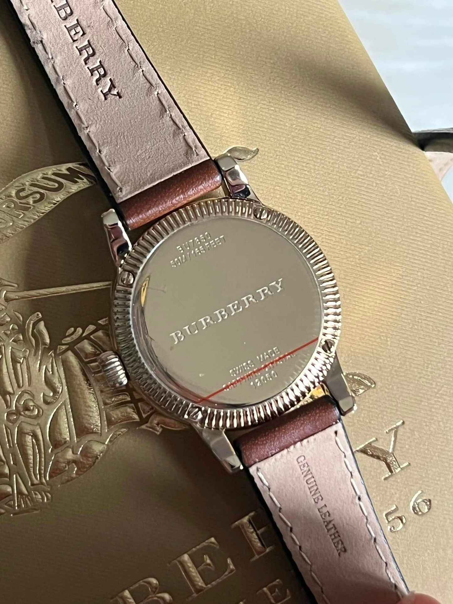 Burberry Women’s Utilitarian White Dial Tan Leather Watch