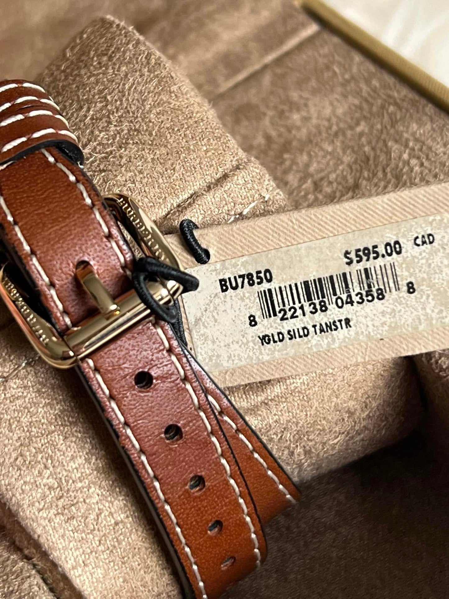Burberry Women’s Utilitarian White Dial Tan Leather Watch