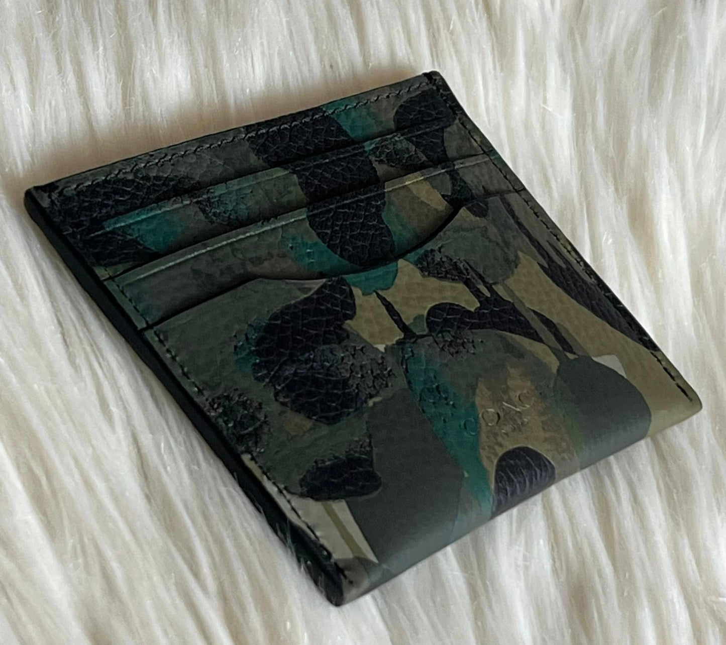 Coach Card Case with Camo Print