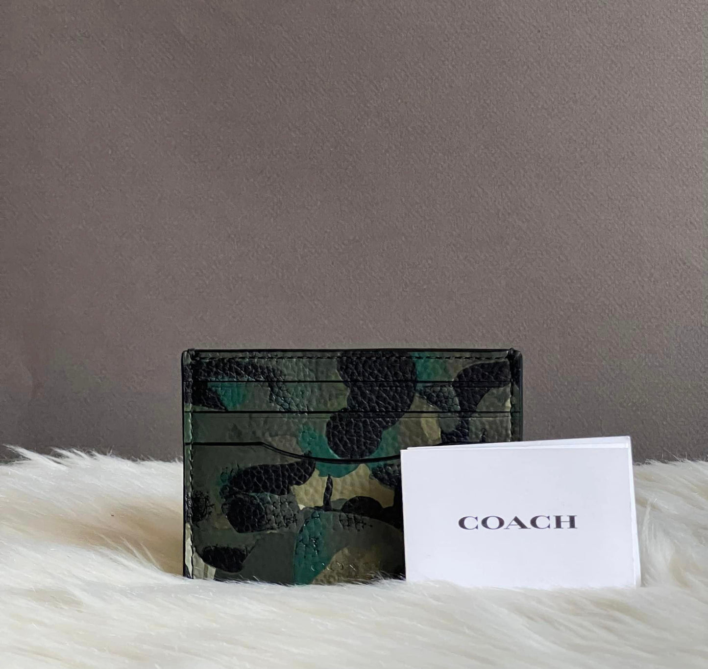 Coach Card Case with Camo Print