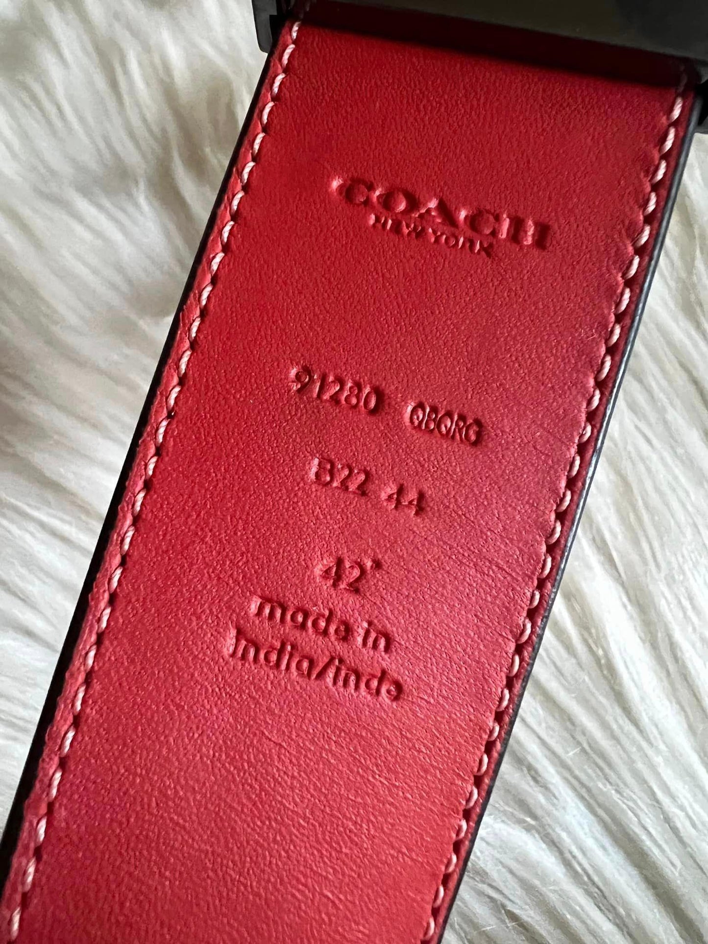 Coach Men’s Plaque Buckle Reversible Belt