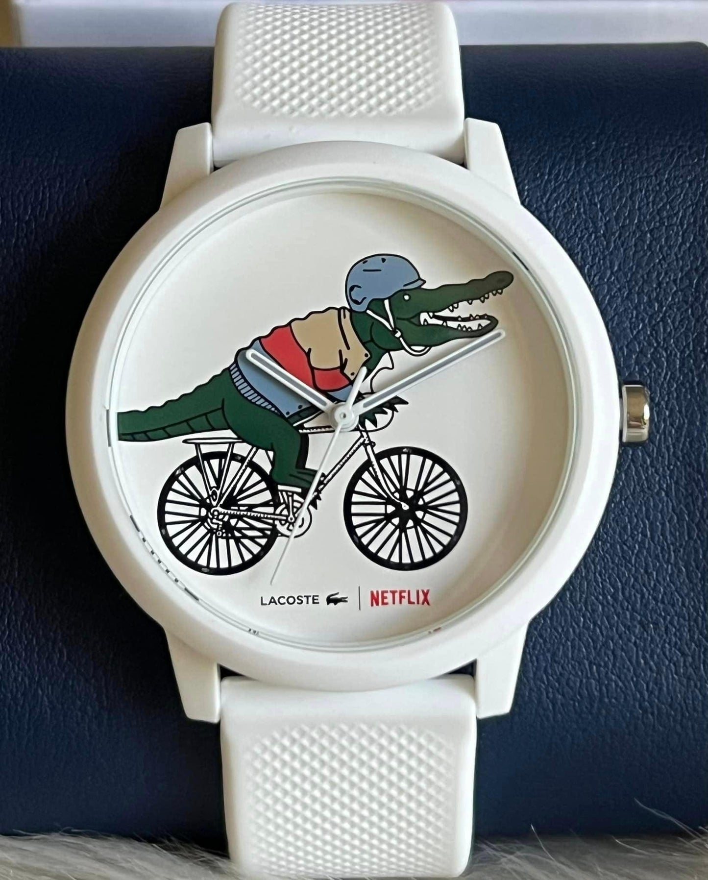 Lacoste Netflix Sex Education 3 Hands White Silicone Watch