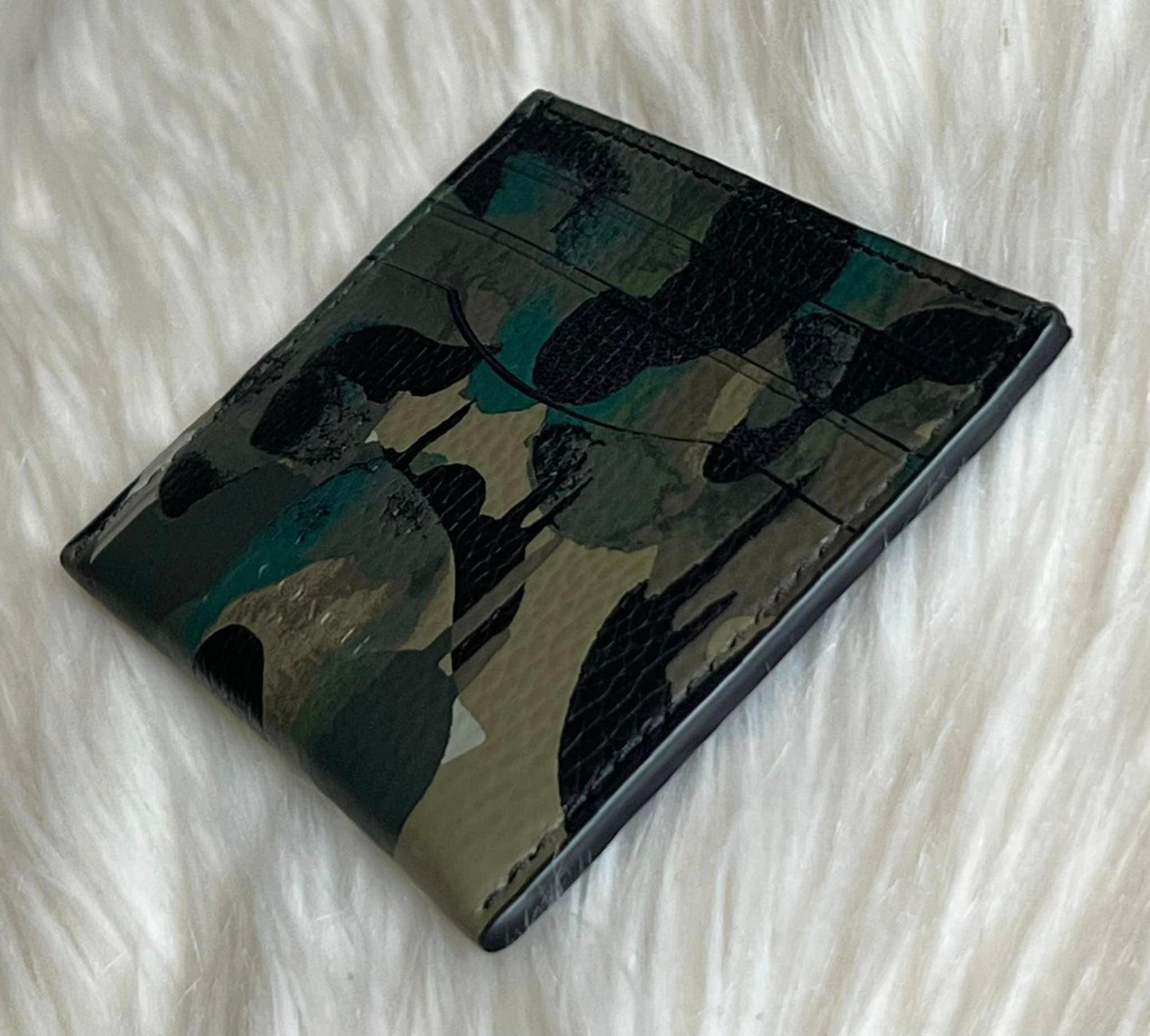Coach Card Case with Camo Print
