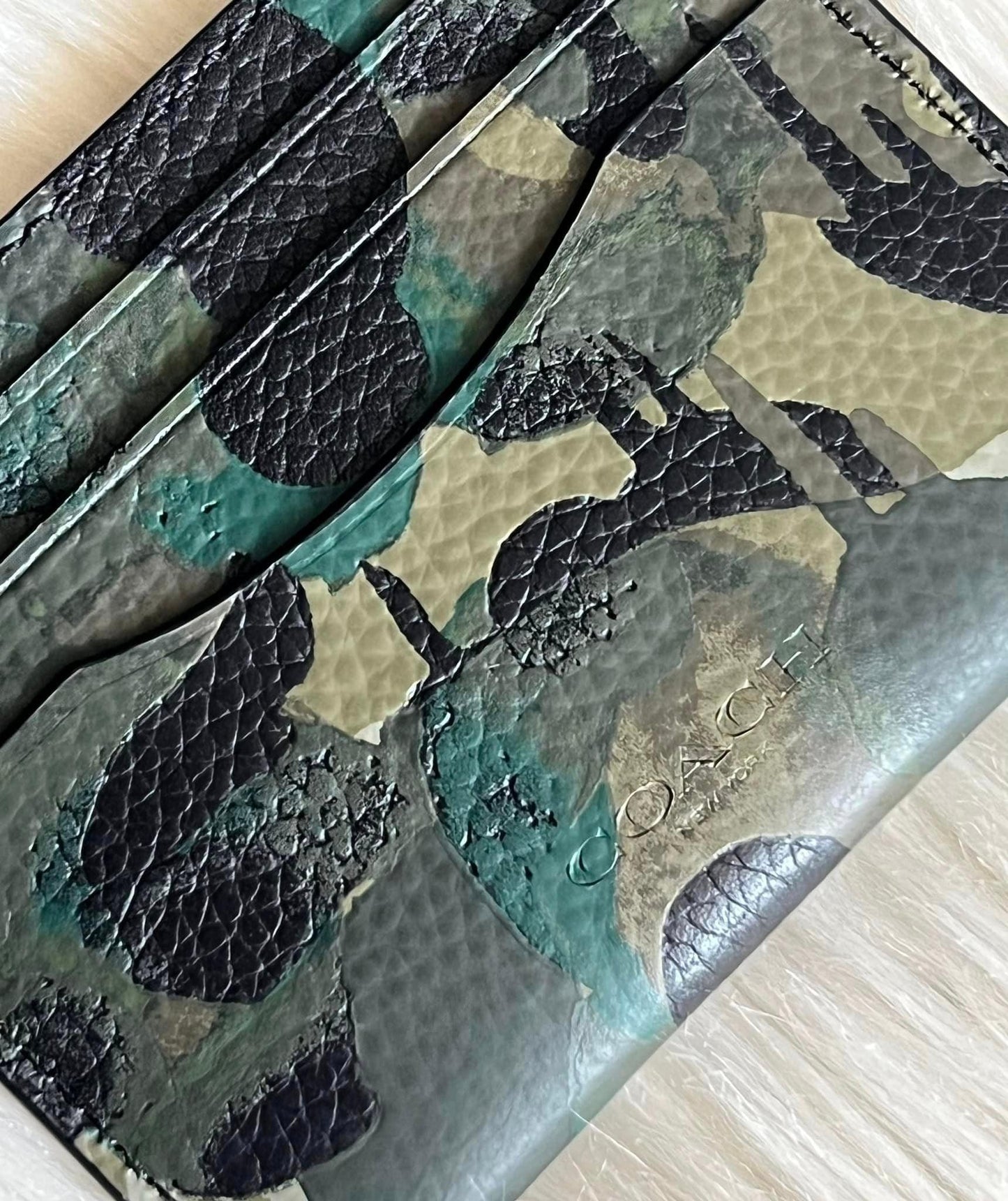 Coach Card Case with Camo Print