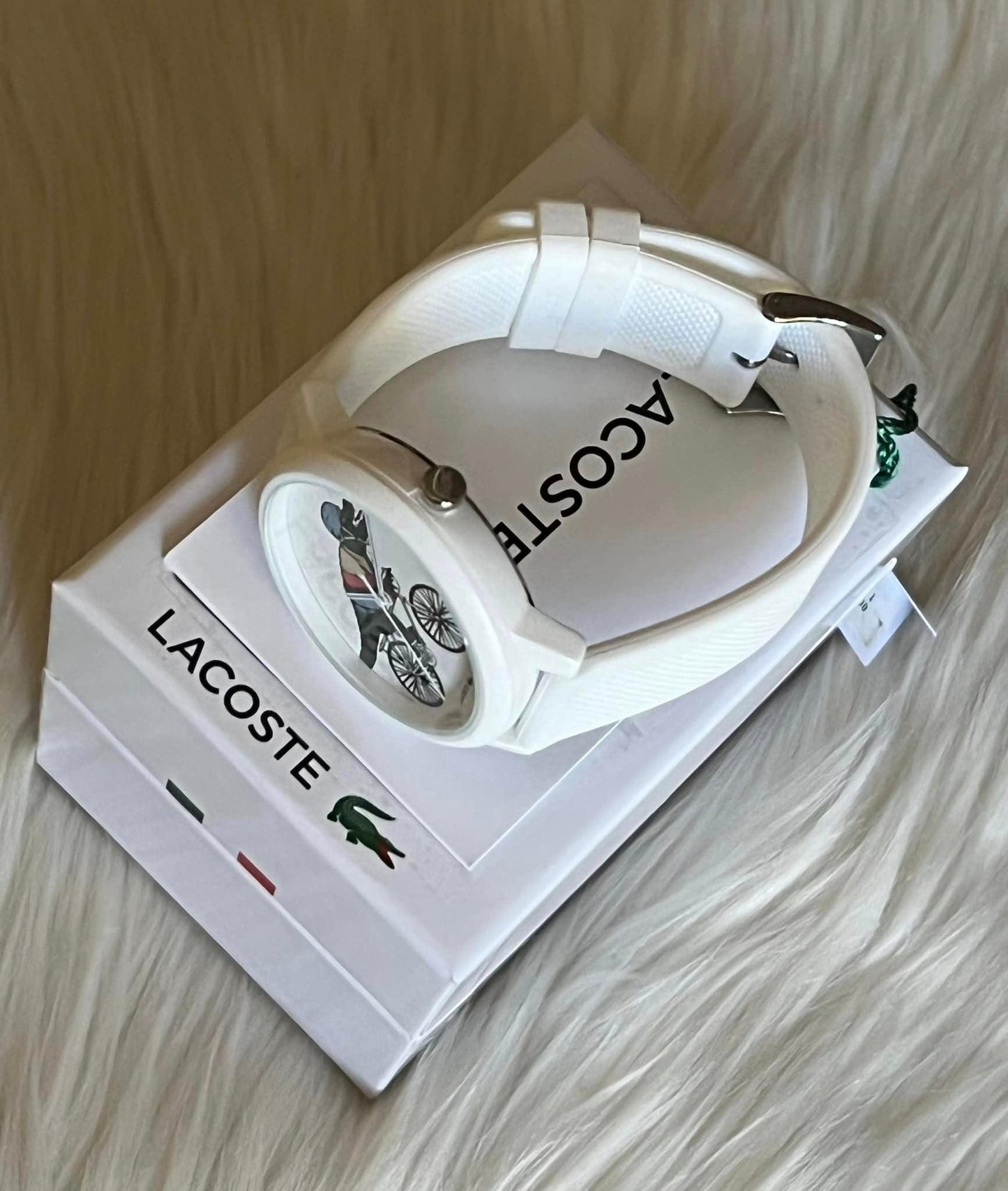 Lacoste Netflix Sex Education 3 Hands White Silicone Watch