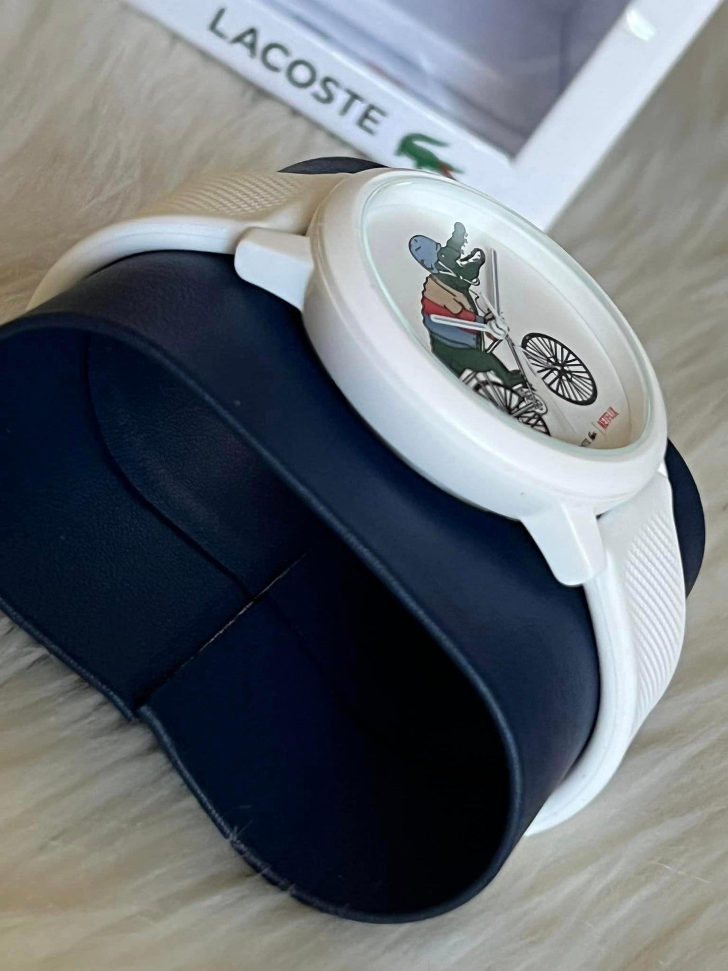 Lacoste Netflix Sex Education 3 Hands White Silicone Watch