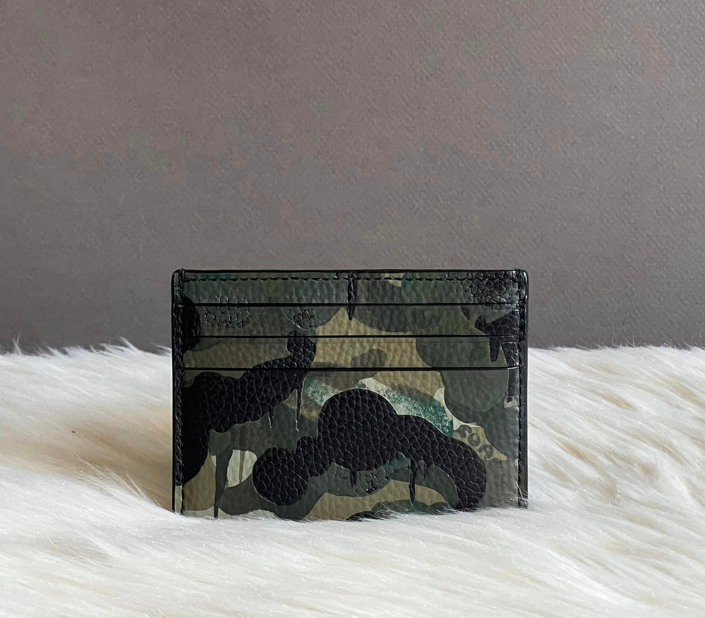 Coach Card Case with Camo Print