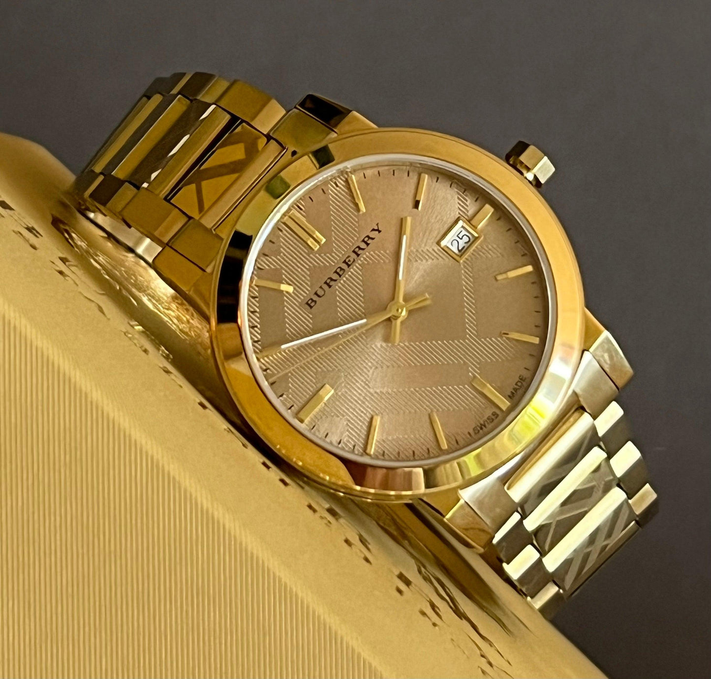 Burberry Unisex Swiss Gold Ion-Plated Watch