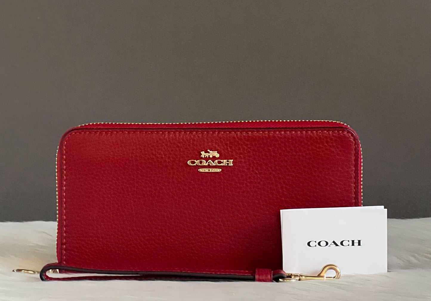 Coach Pebble Leather Zip Around Wallet