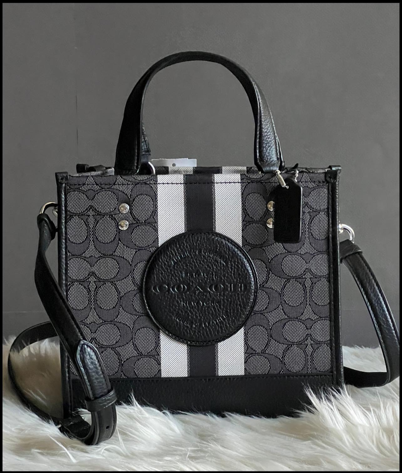 Coach Dempsey Tote in Signature Jacquard with Stripe and Coach Patch
