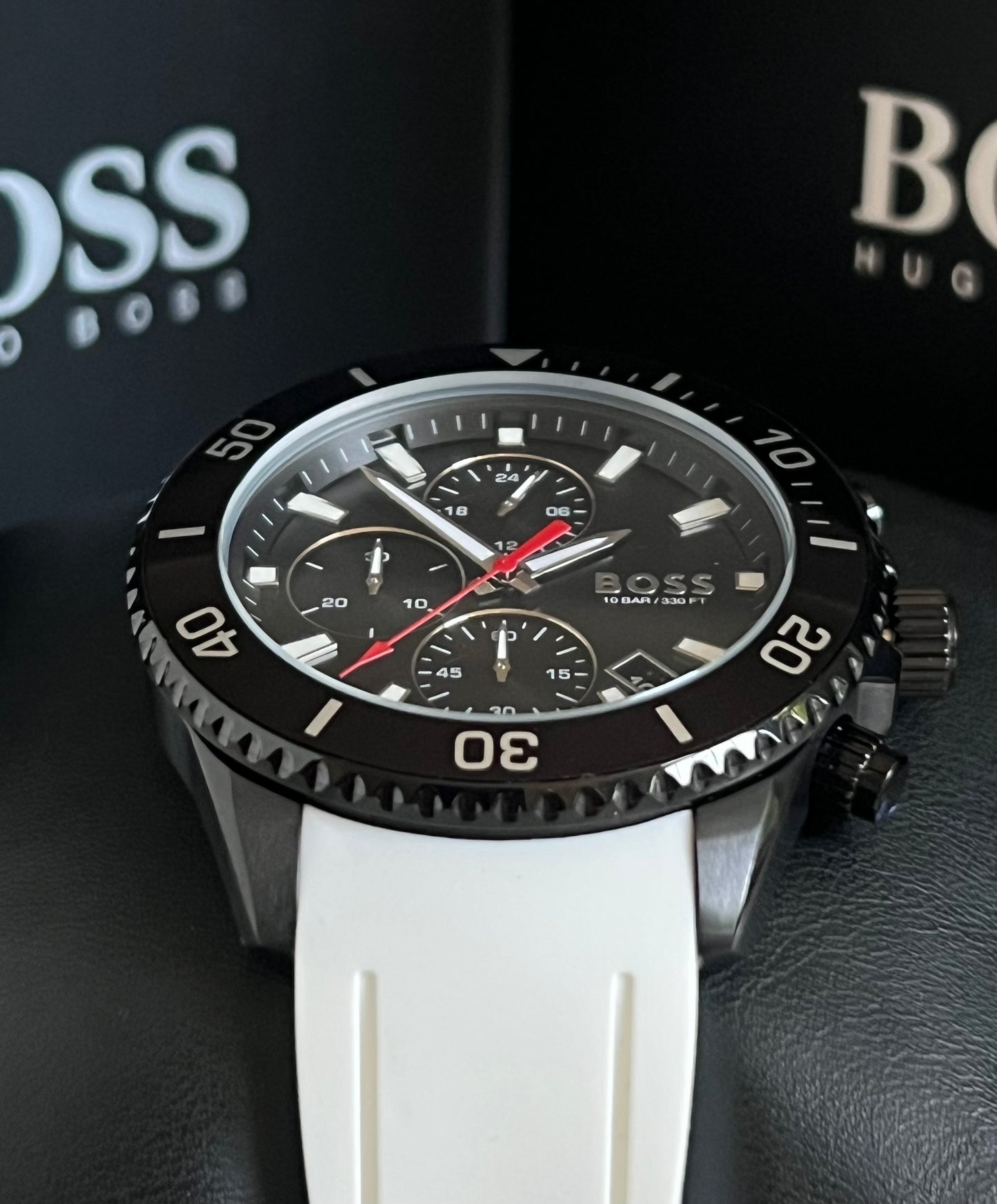 Hugo Boss Men’s Admiral Chronograph White Rubber Watch