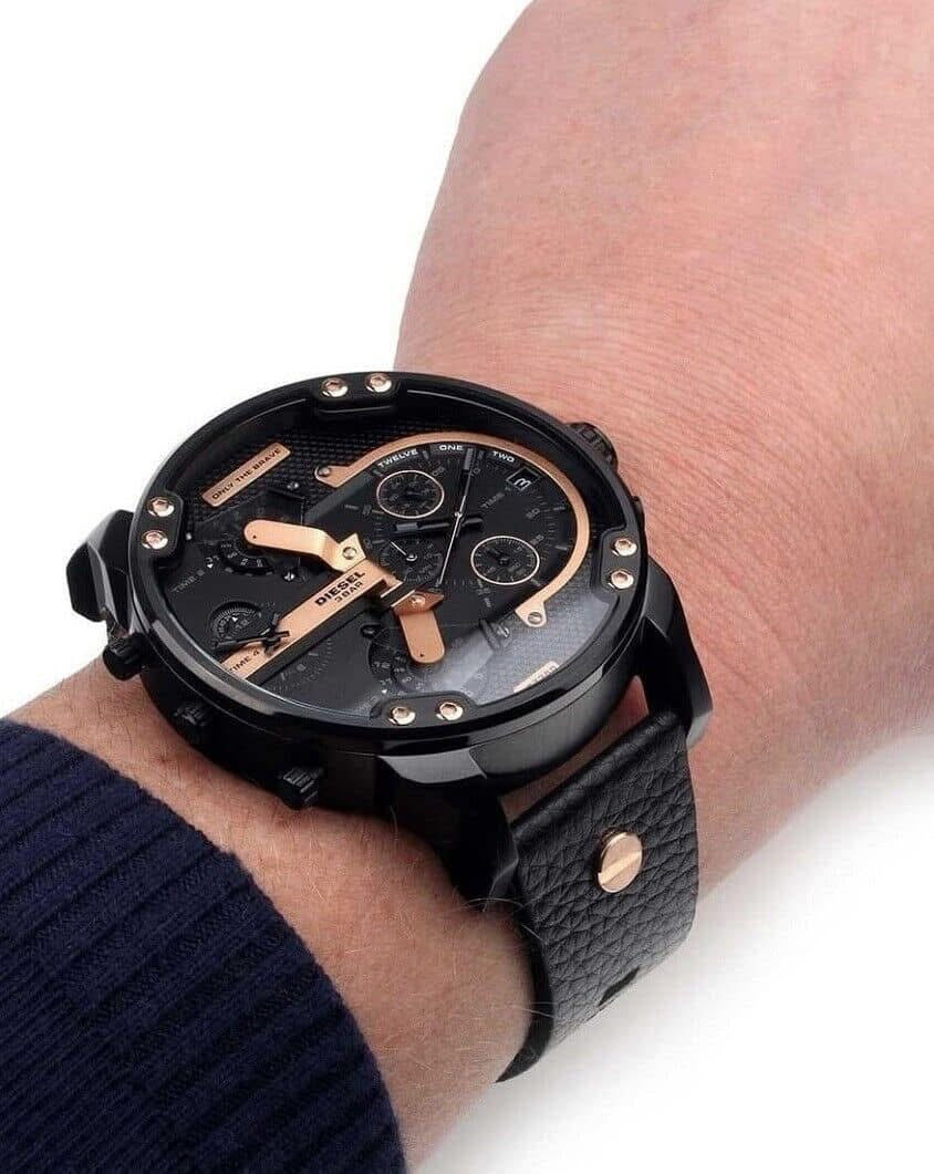 Diesel Men’s Mr. Daddy 2.0 Chrono Black Dial Leather Watch