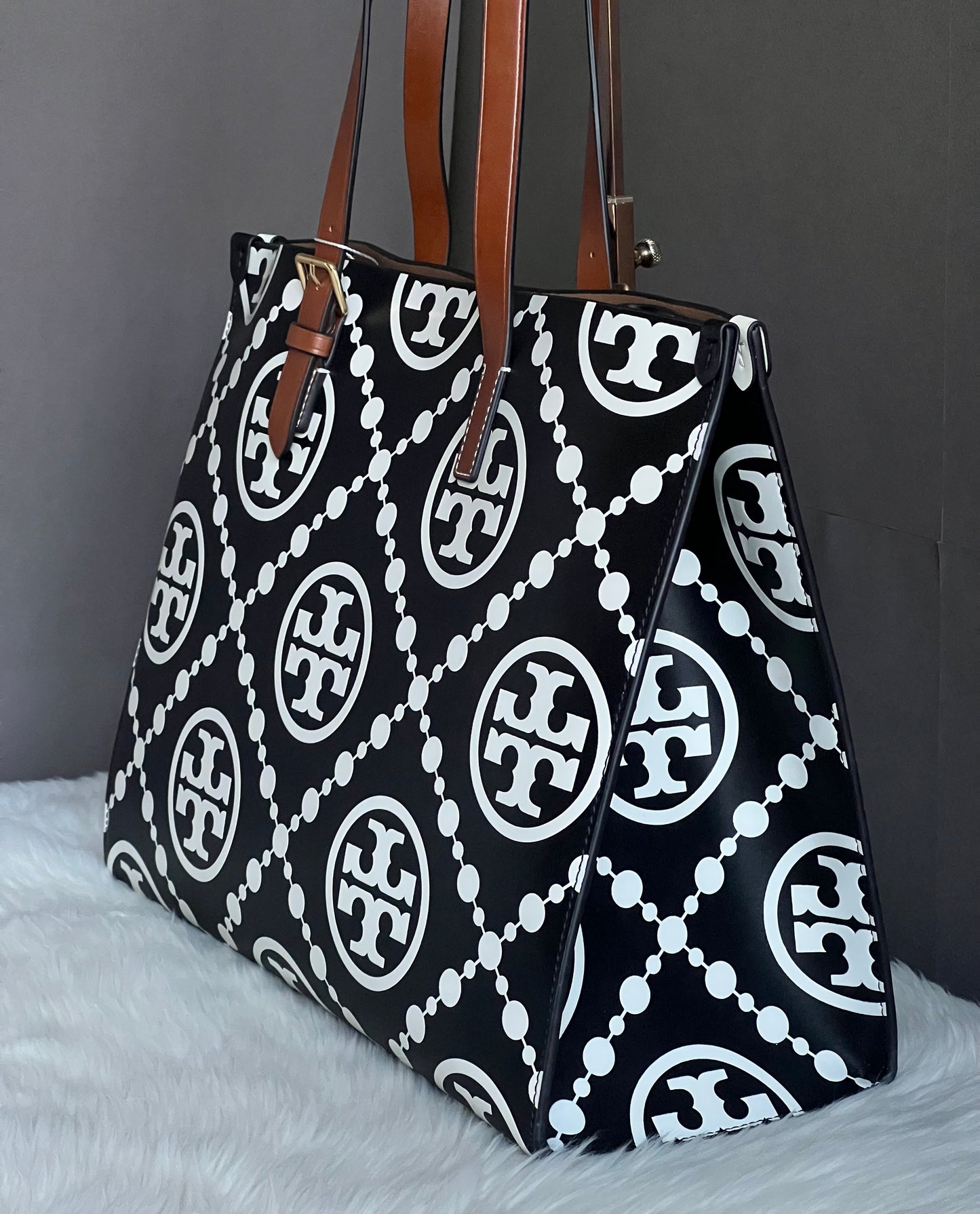 Tory Burch T Monogram Contrast Embossed Tote