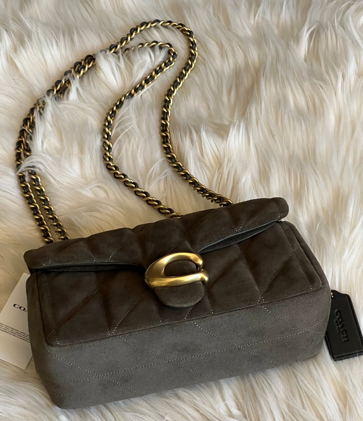 Coach Suede Tabby Shoulder Bag 20 with Quilting