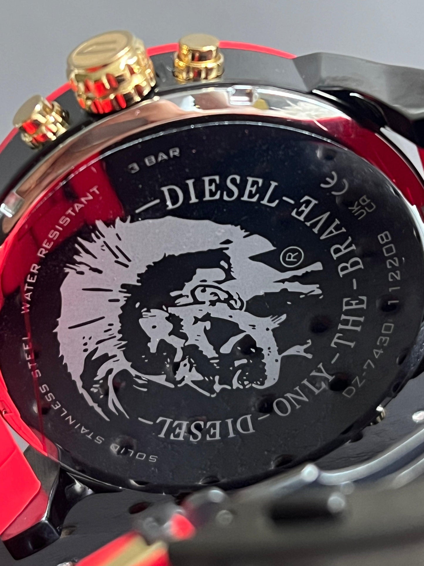 Diesel Men’s Mr. Daddy 2.0 Chronograph Red Stainless Steel and Silicone Watch