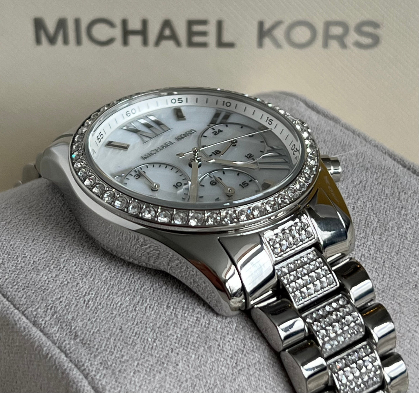 Micheal Kors Women’s Oversized Brynn Pavé Silver-Tone Watch