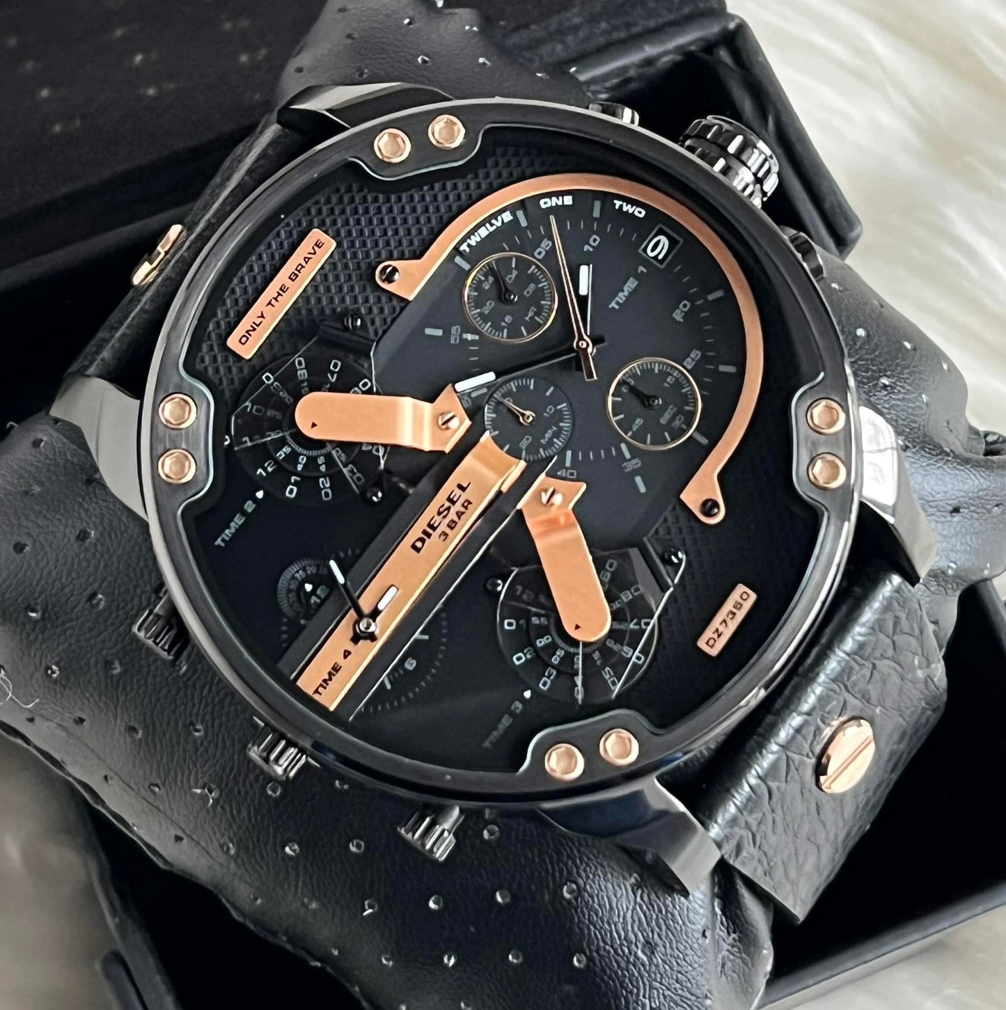 Diesel Men’s Mr. Daddy 2.0 Chrono Black Dial Leather Watch