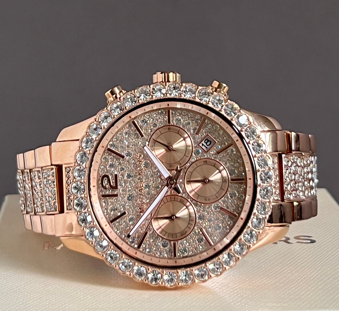 Michael Kors Women’s Layton Chronograph Rose Gold-Tone Watch