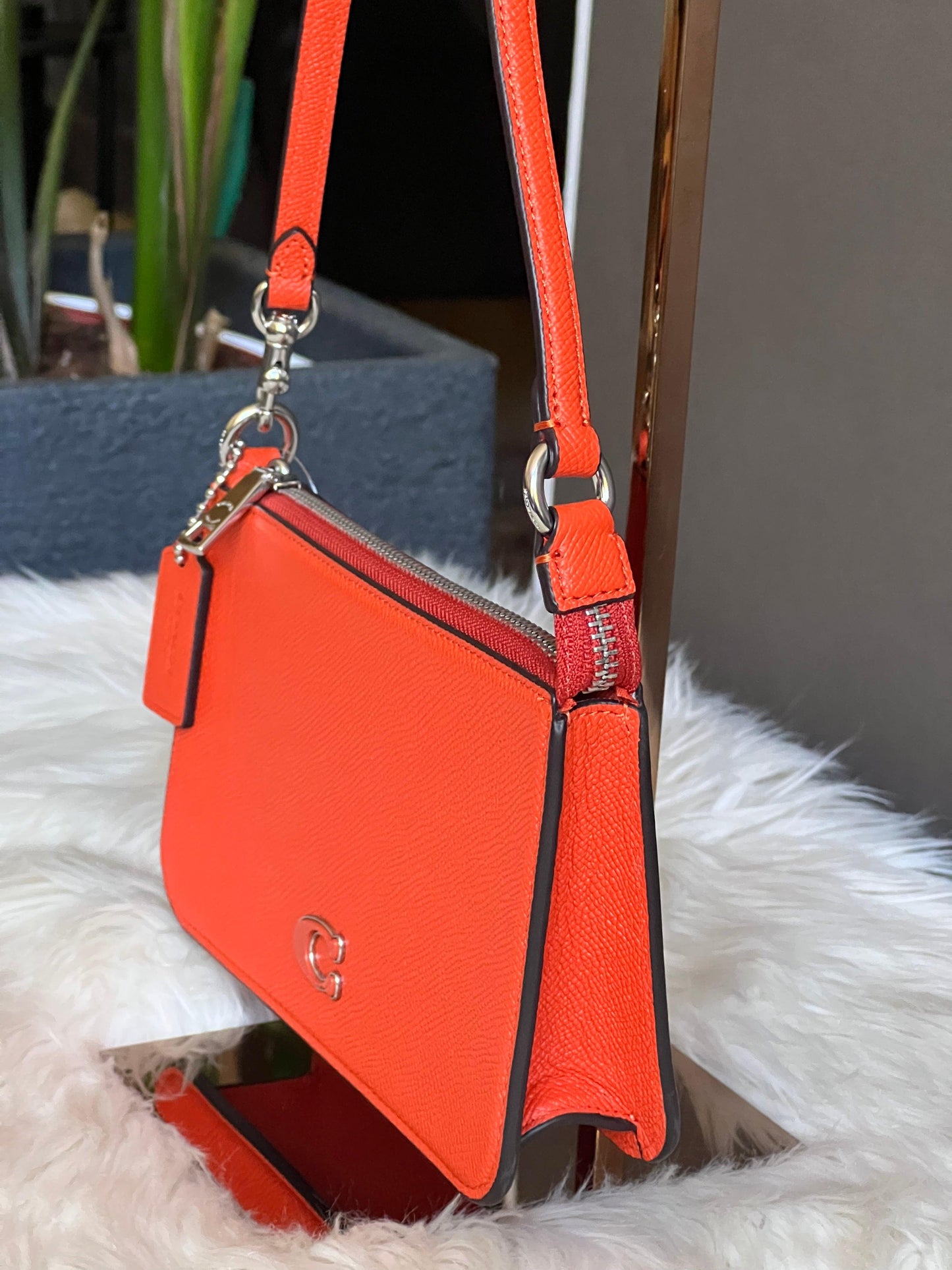 Coach Pouch Bag with Signature Canvas Detail