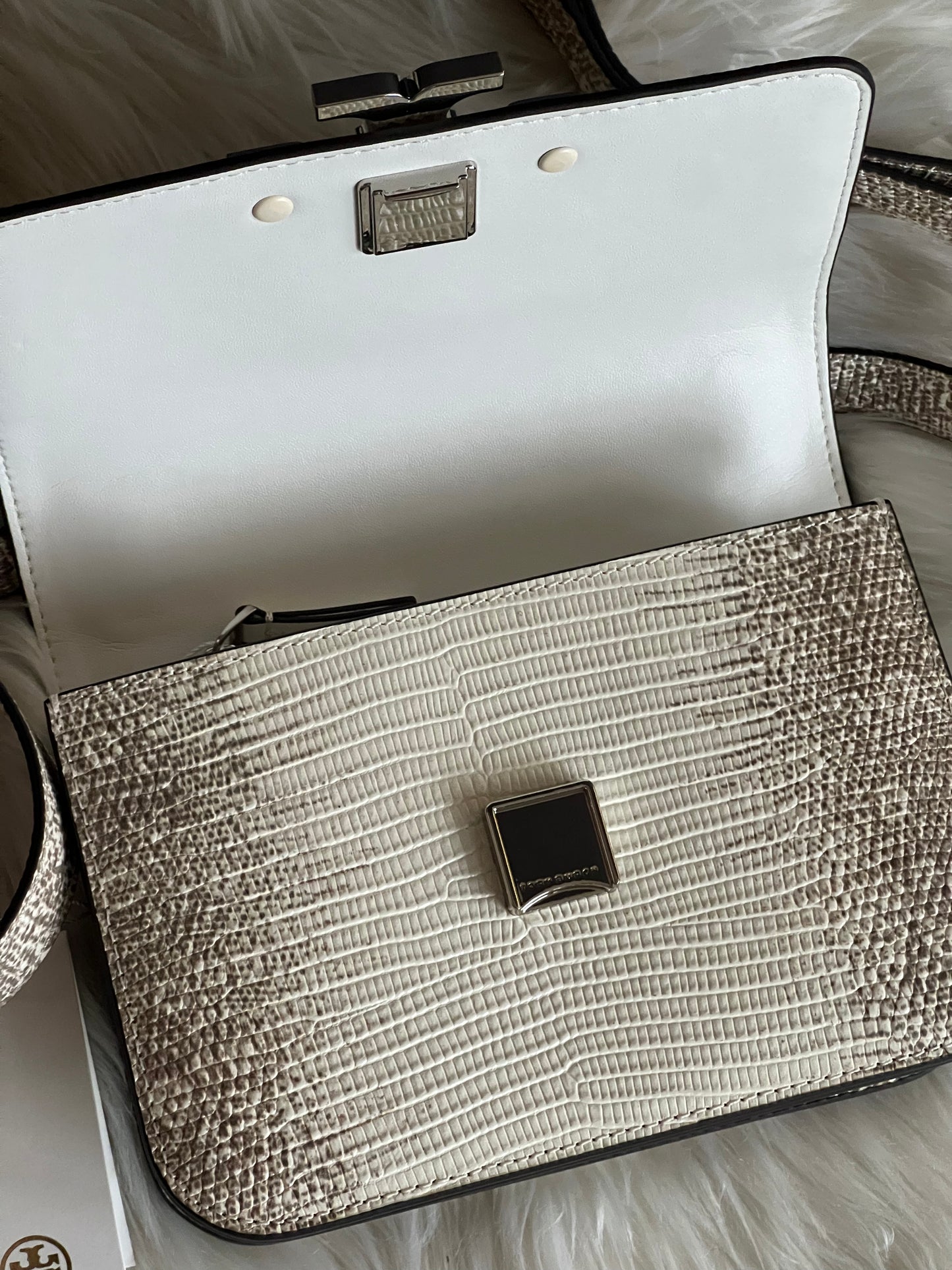Tory Burch Small Eleanor Lizard-Embossed Bag