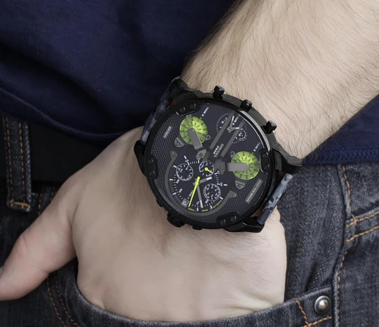 Diesel Men’s Mr. Daddy 2.0 Black and Grey Leather