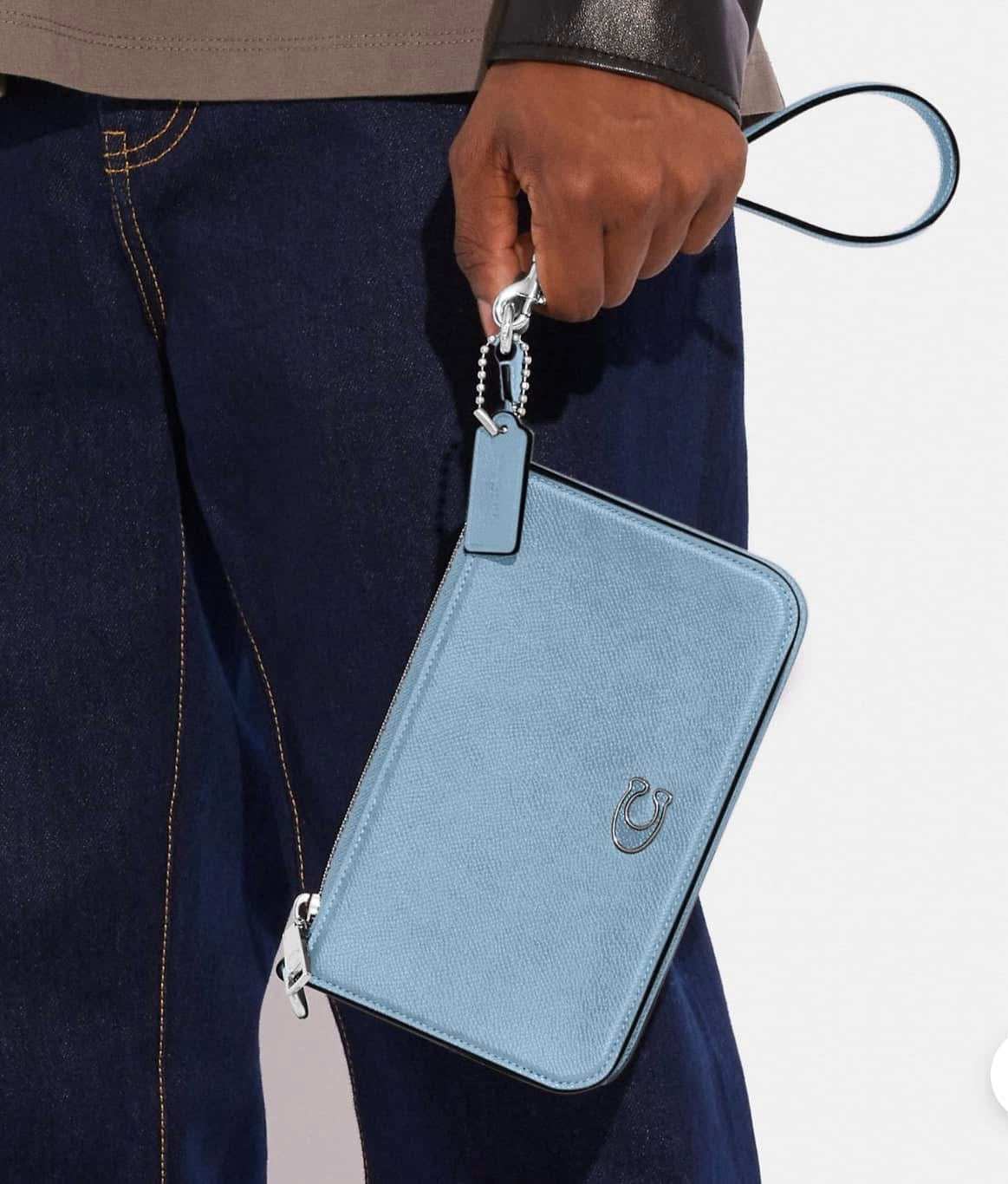 Coach Pouch Bag with Signature Canvas Detail